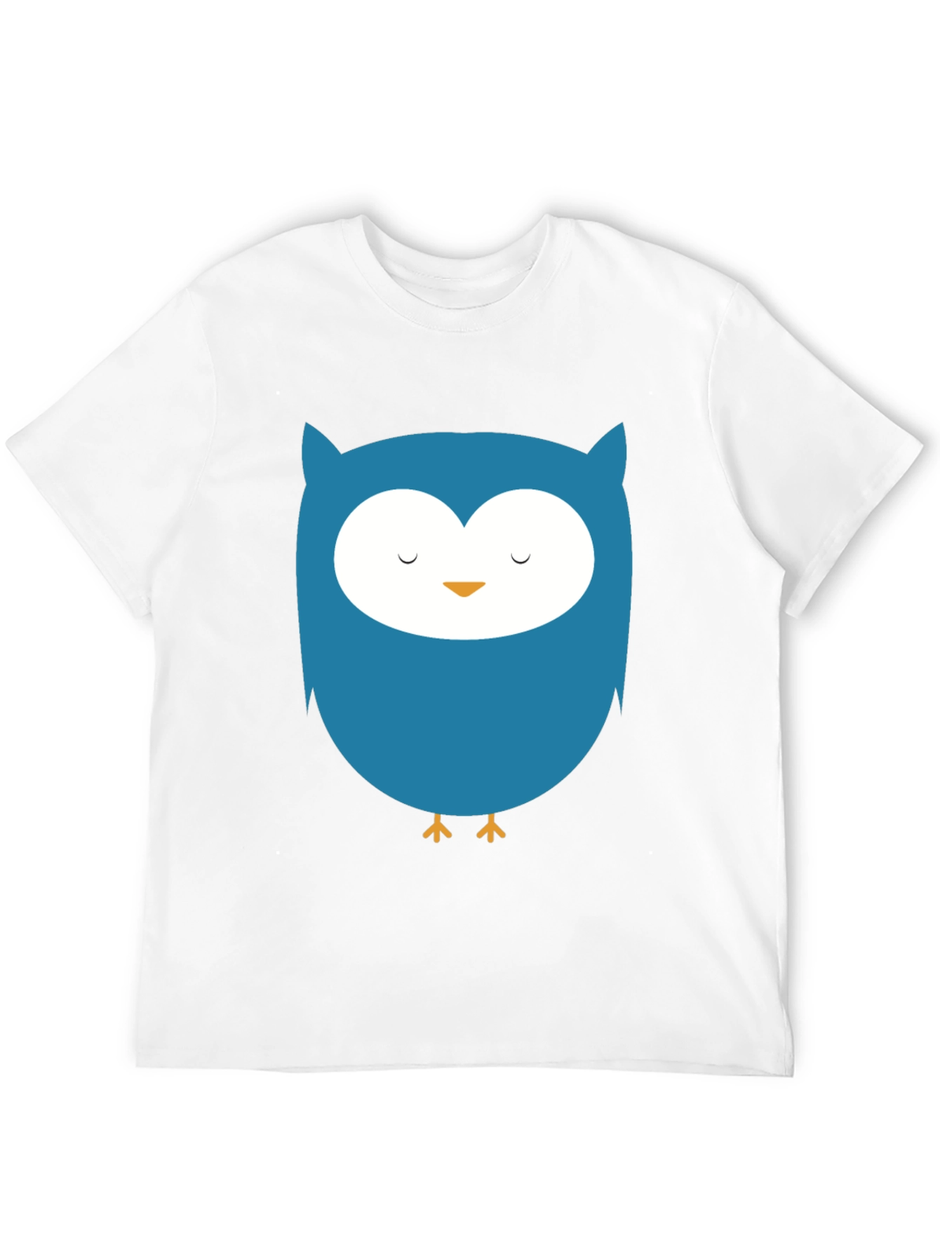 Black Cute Blue Owl Graphic Black T-Shirt view 12