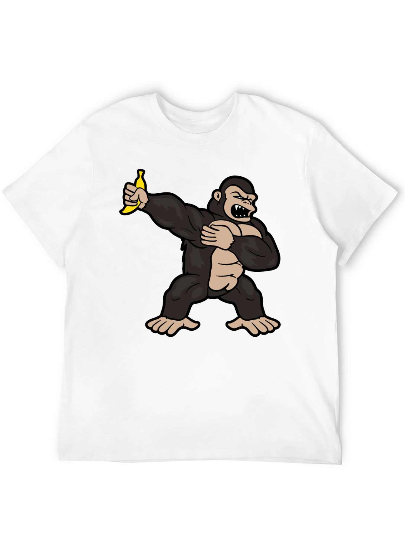 Black Funny Gorilla Dab Banana Graphic T-Shirt view 12