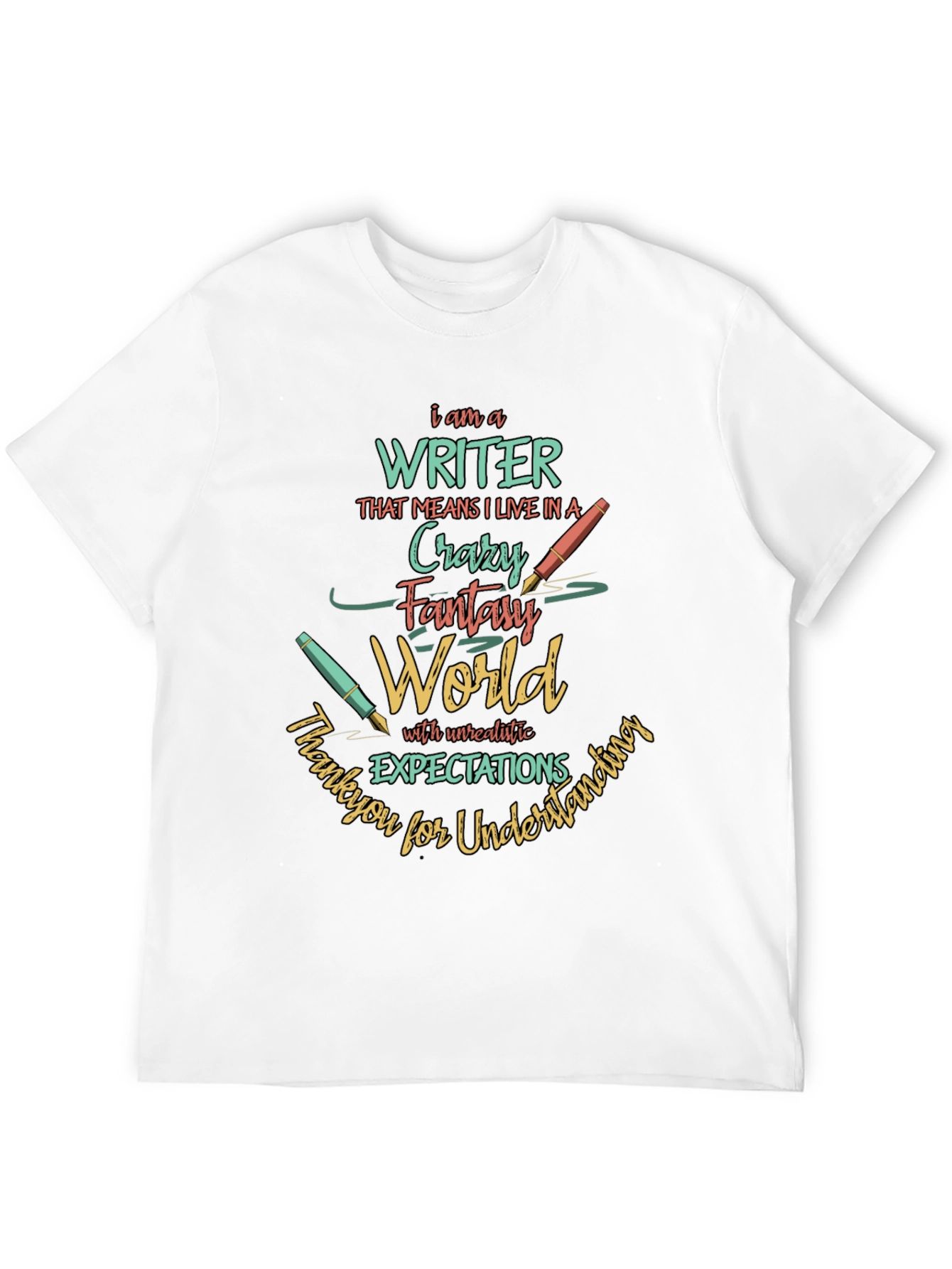 Black Writer T-Shirt: Crazy Fantasy World view 12