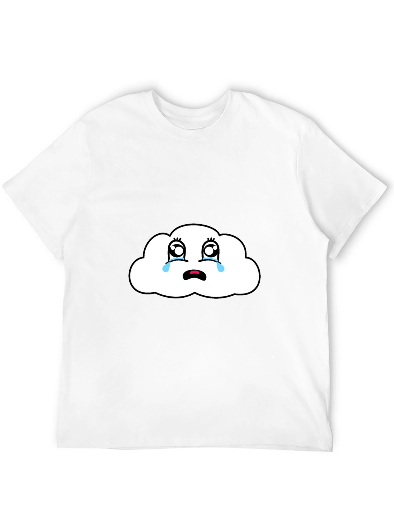 Black Sad Cloud Graphic Tee - Black Comfort Fit T-Shirt view 12