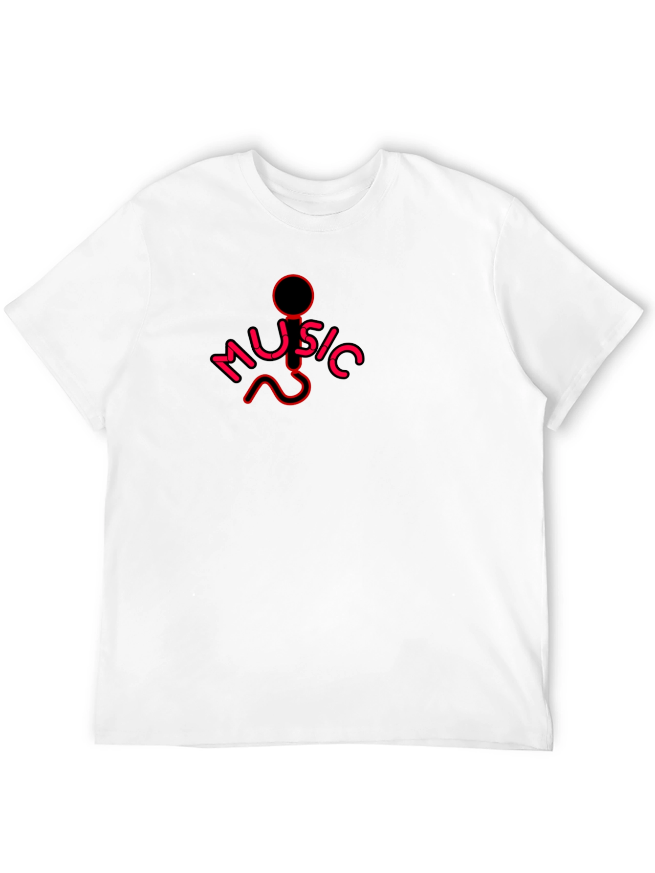 Black Music Microphone Graphic Black T-Shirt view 12