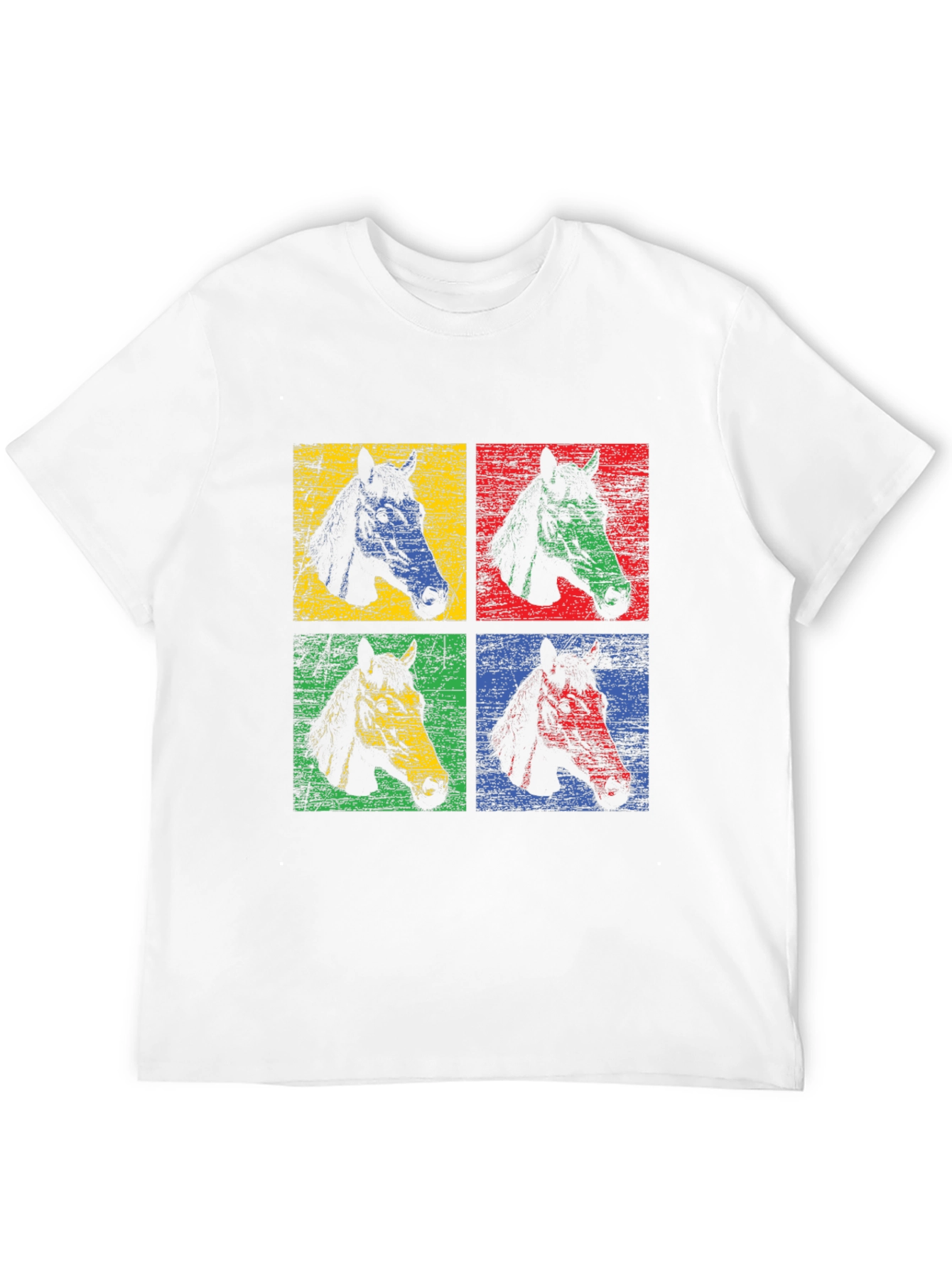 Black Pop Art Horse Tee - Colorful Graphic T-Shirt view 12