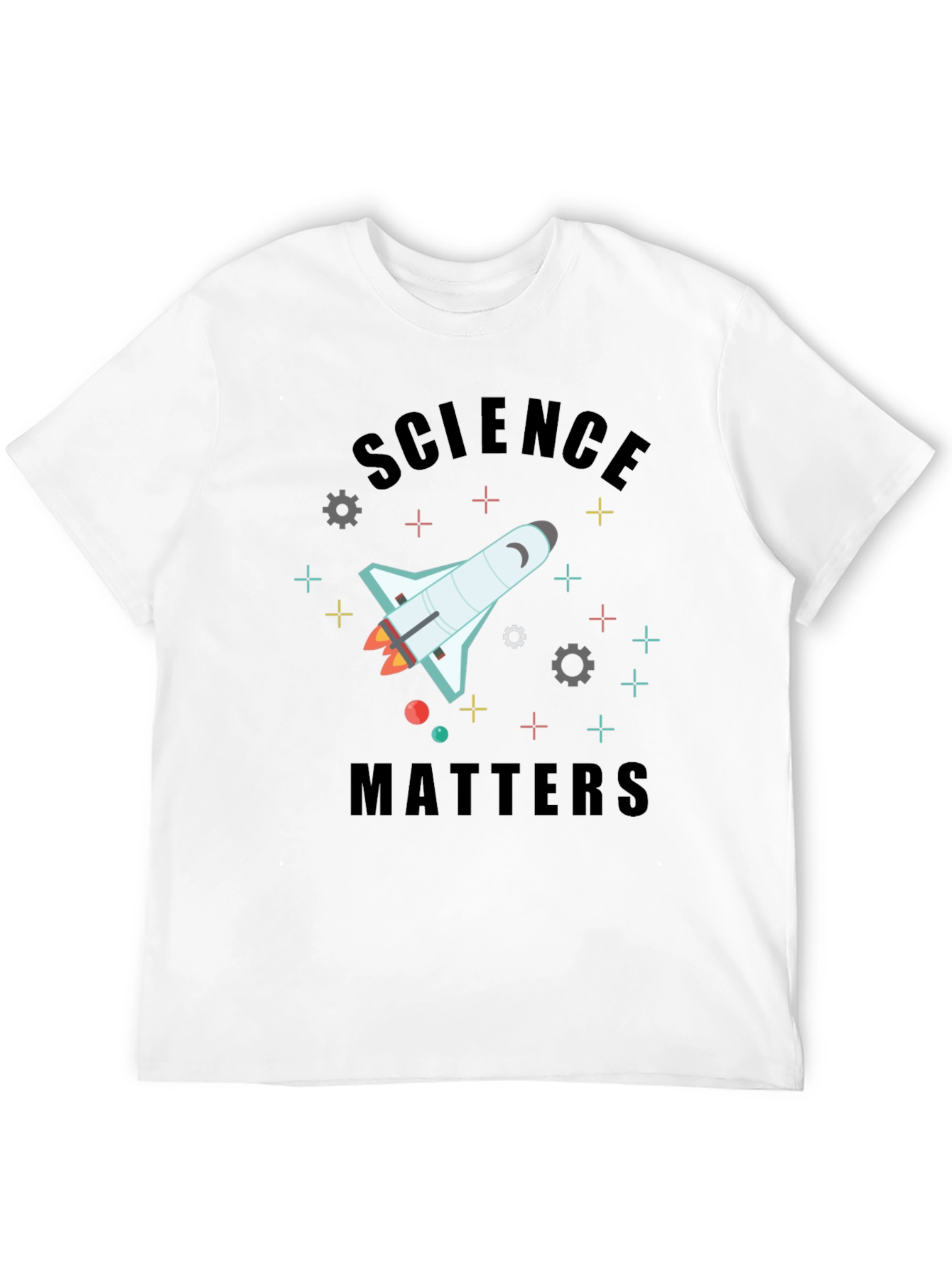 Black Science Matters Space Shuttle Graphic T-Shirt view 12