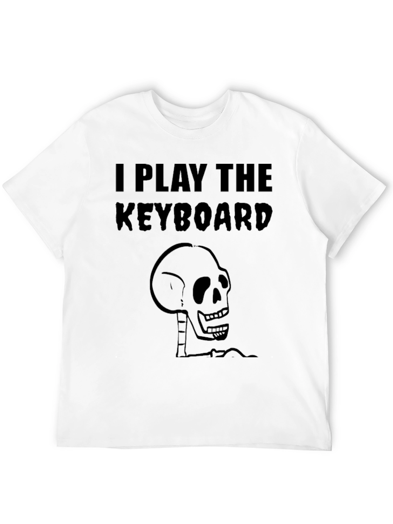 Black I Play the Keyboard Skeleton T-Shirt view 12