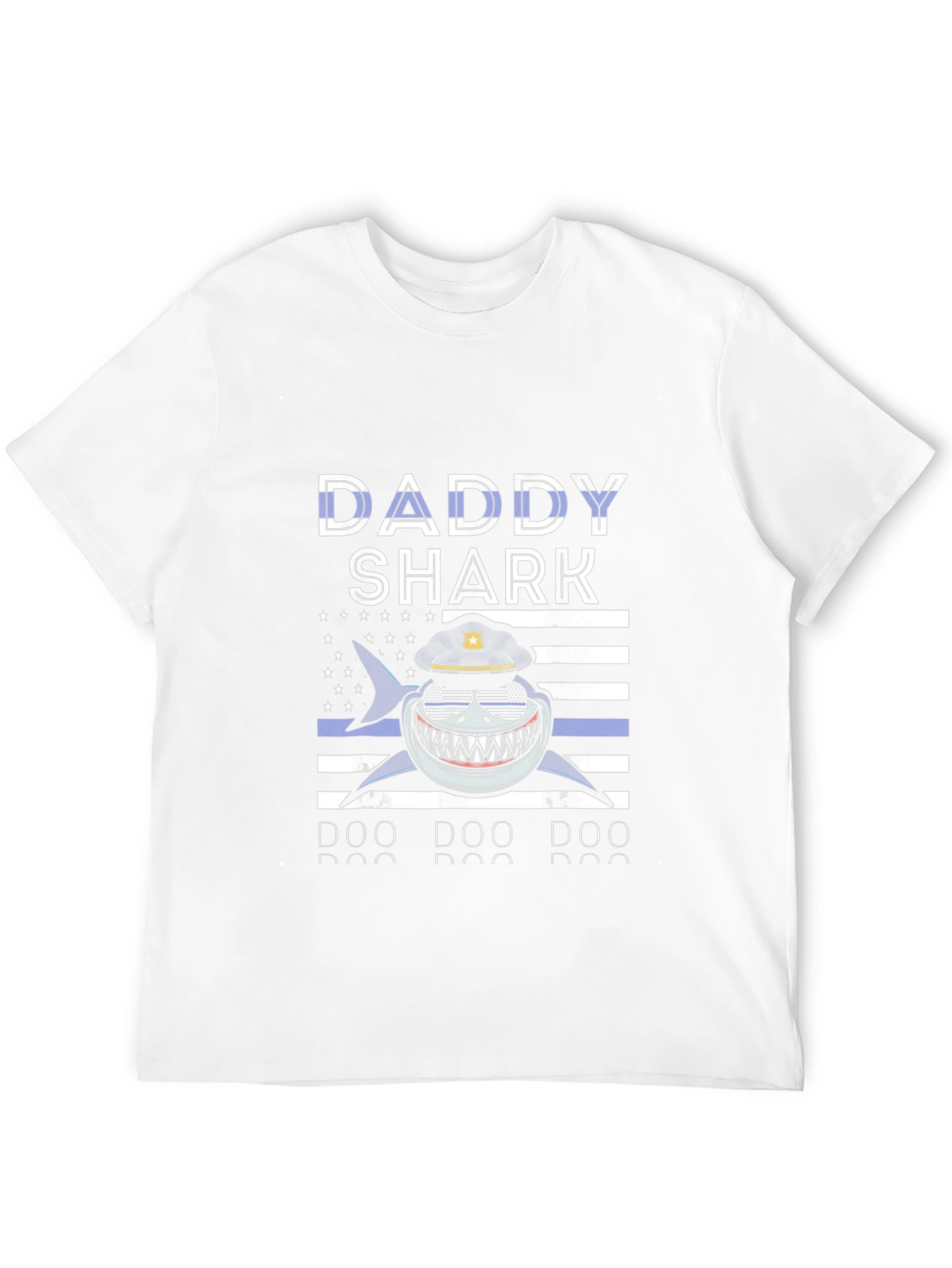 Black Daddy Shark Police T-Shirt view 12
