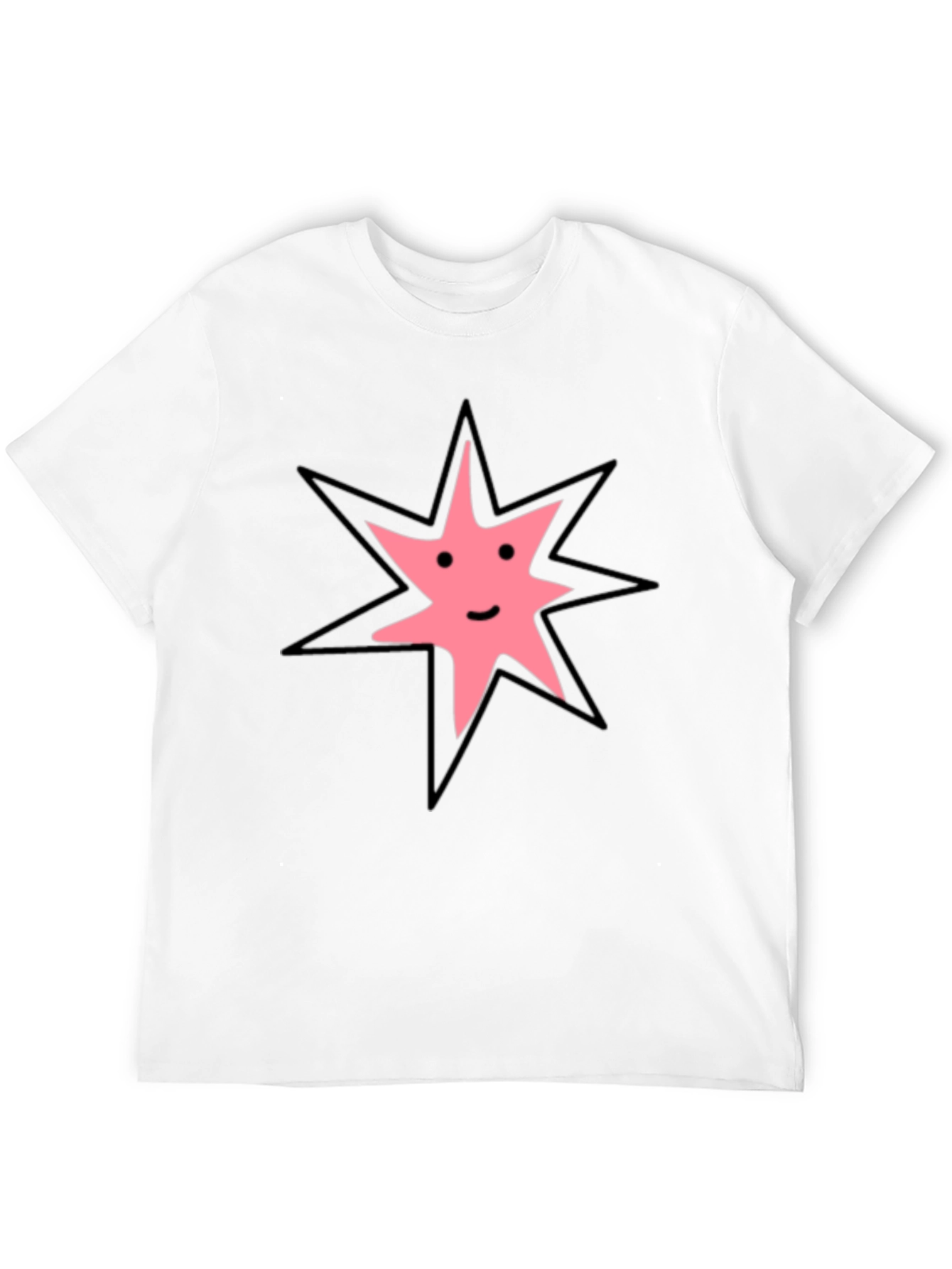 Black Black T-Shirt with Smiling Star Graphic view 12