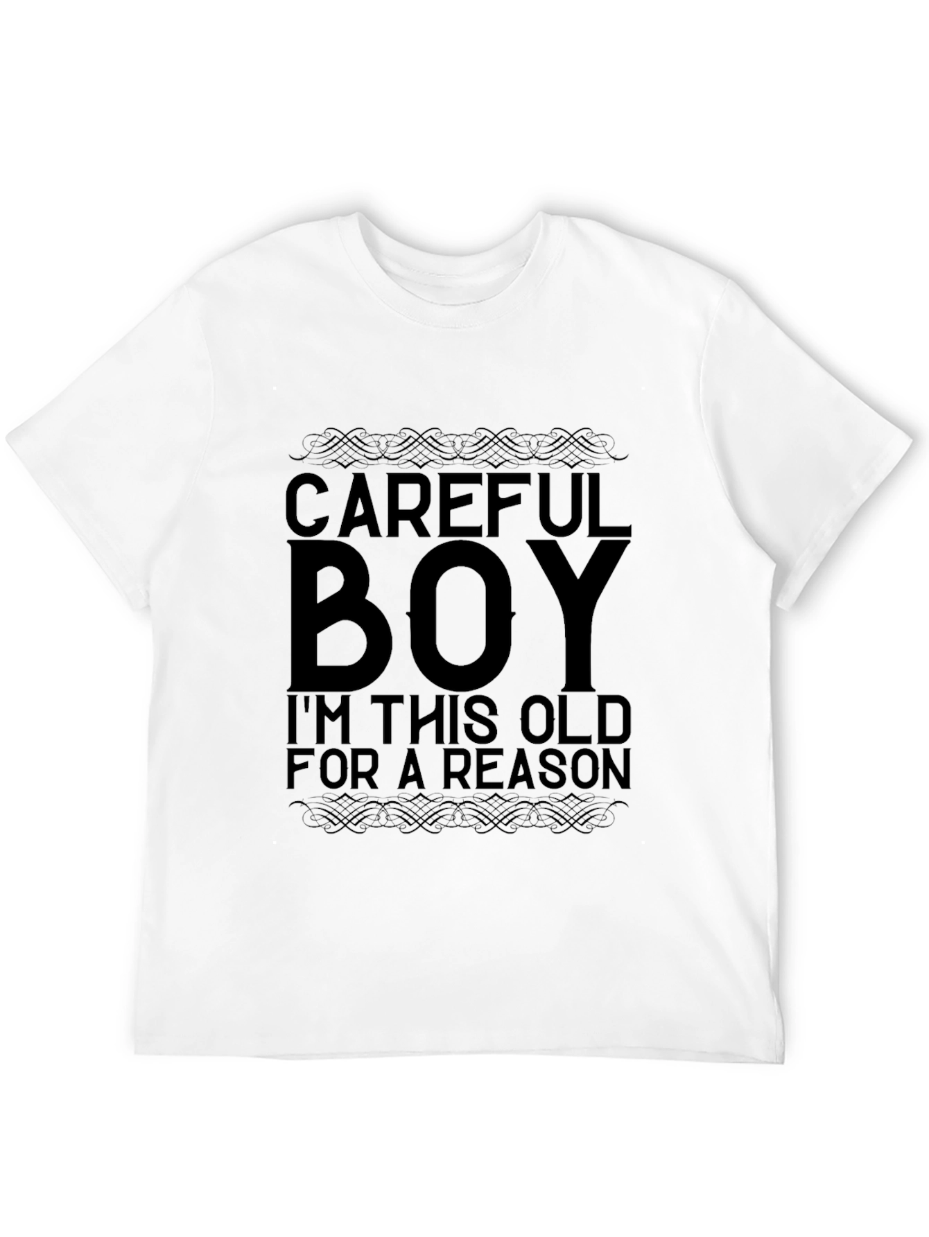 Black Careful Boy - Funny Sarcastic Men's Black T-Shirt view 12