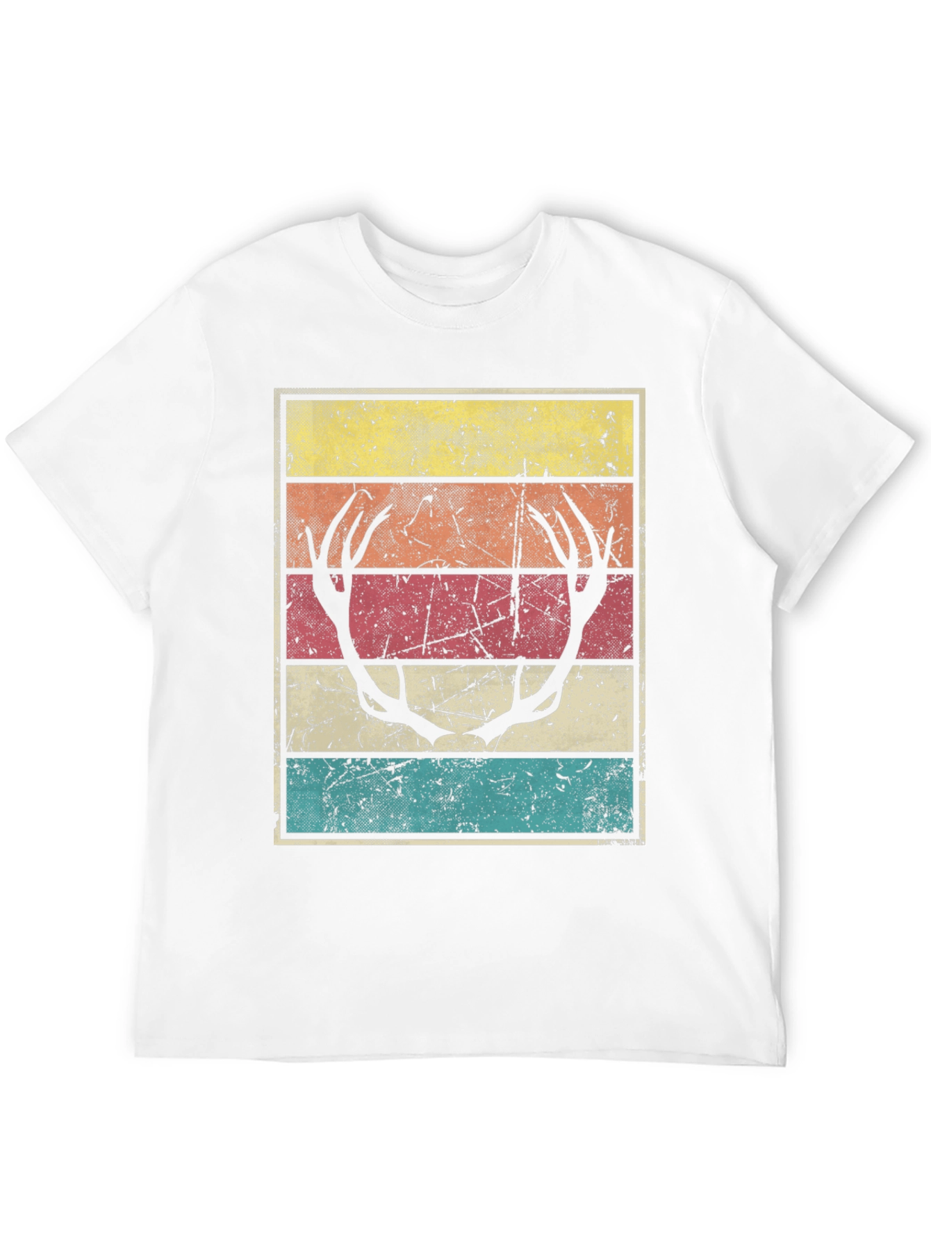 Black Retro Deer Antler Graphic Tee - Vintage Style view 12