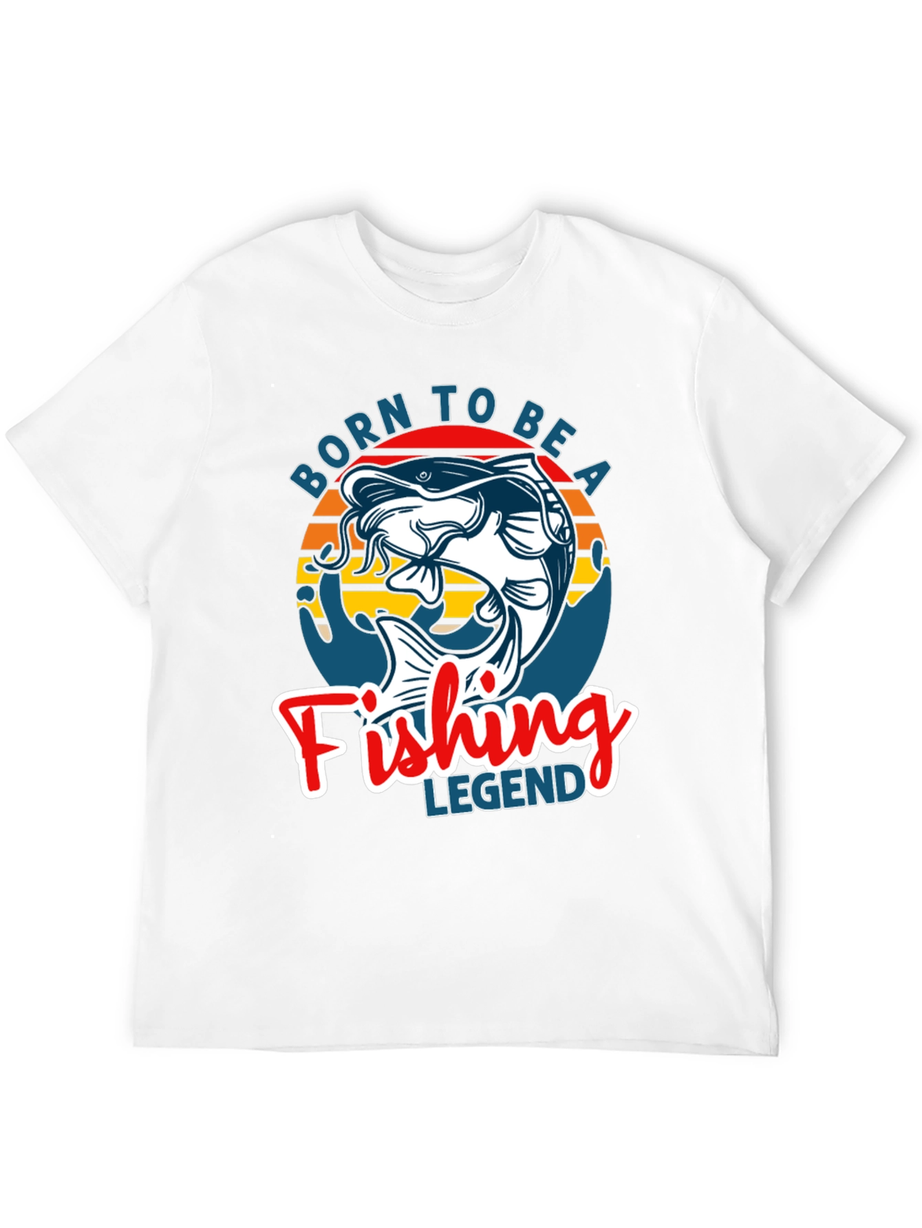 Black Born to Be a Fishing Legend Graphic Tee view 12