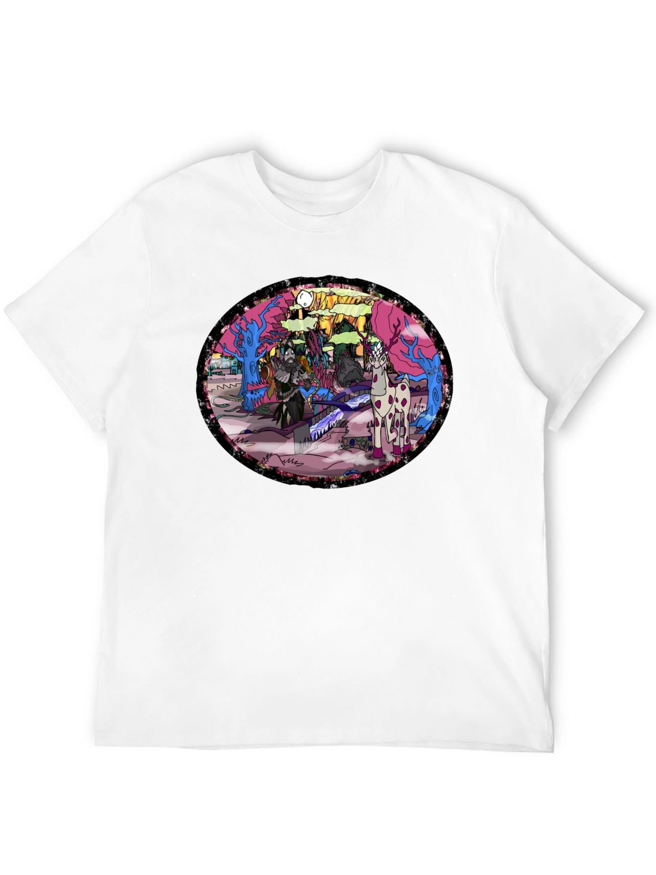 Black Fantasy Forest T-Shirt view 12