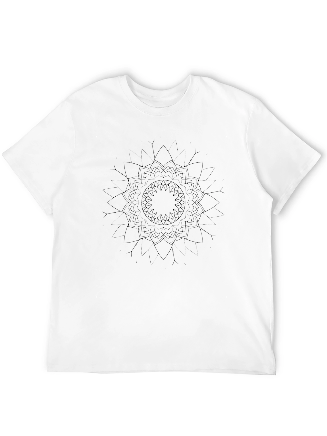 Black Men's Black Mandala Graphic T-Shirt view 12