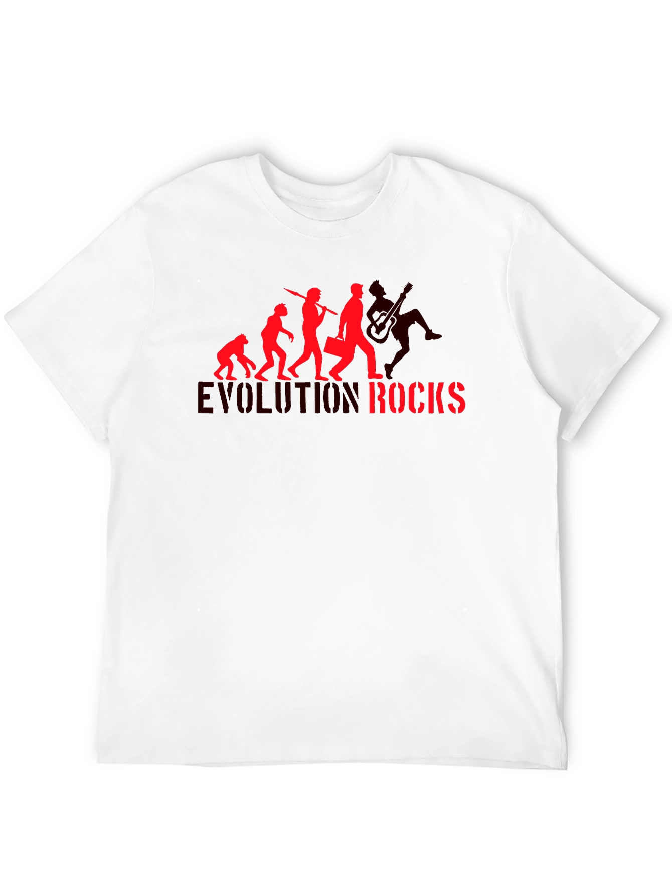 Black Evolution Rocks Graphic T-Shirt - Black Cotton Tee view 12