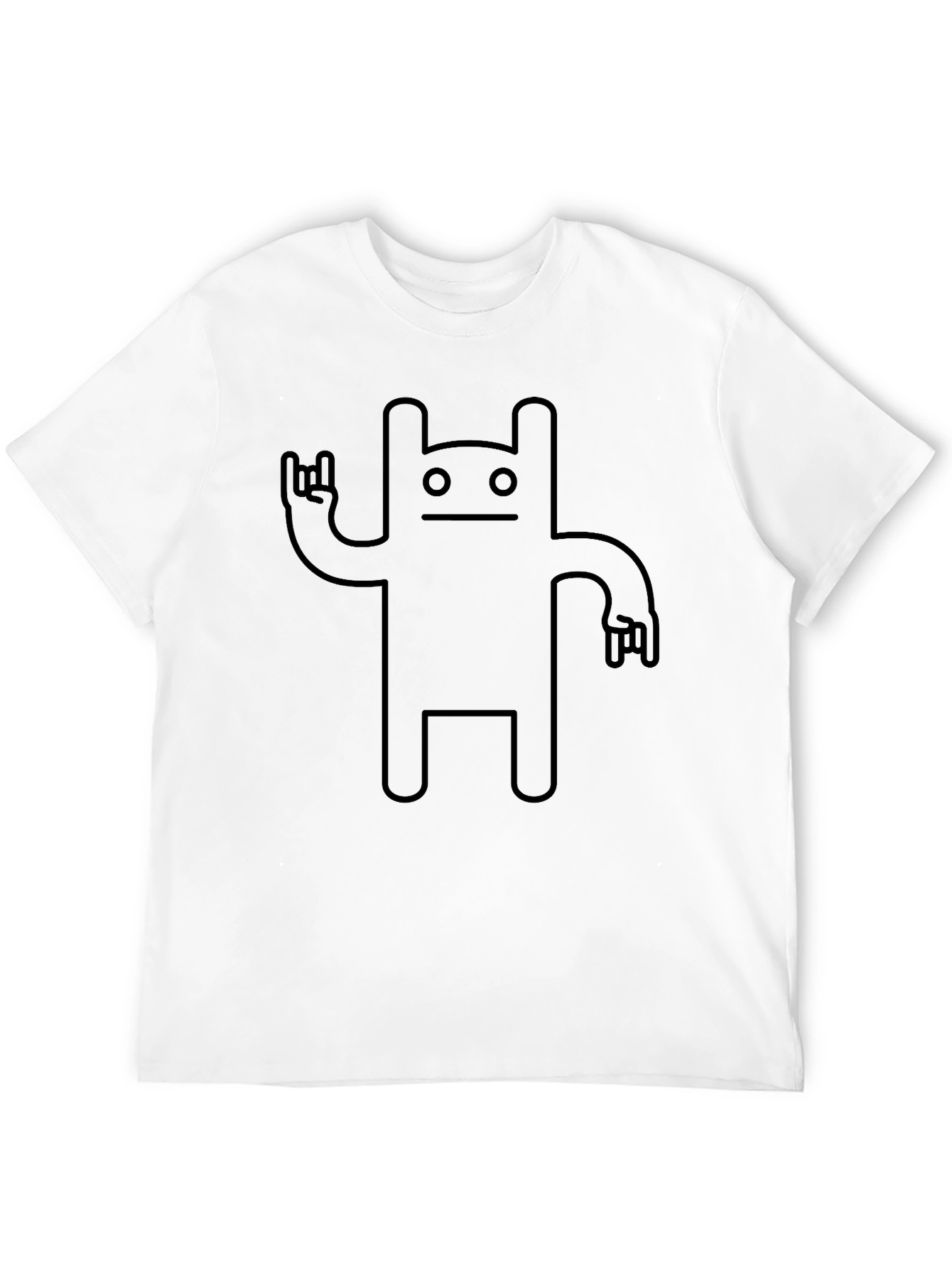 Black Cool Graphic T-Shirt - Rock On Robot Design view 12