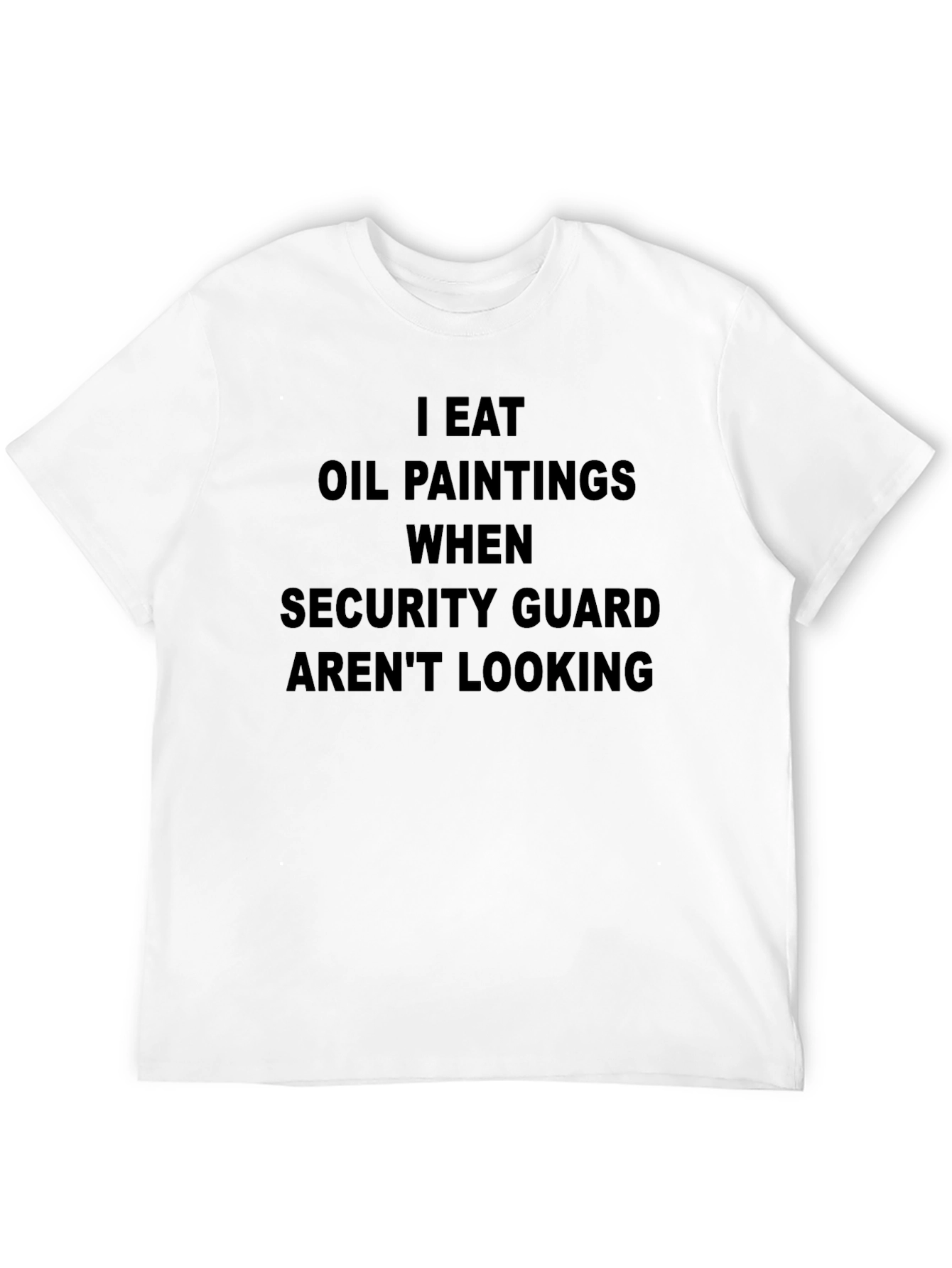 Black I Eat Oil Paintings Graphic Tee - Black Novelty T-Shirt view 12
