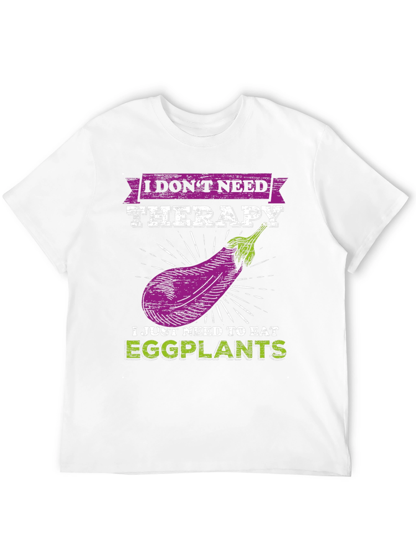 Black Eggplant Therapy T-Shirt: Funny Vegan Tee view 12