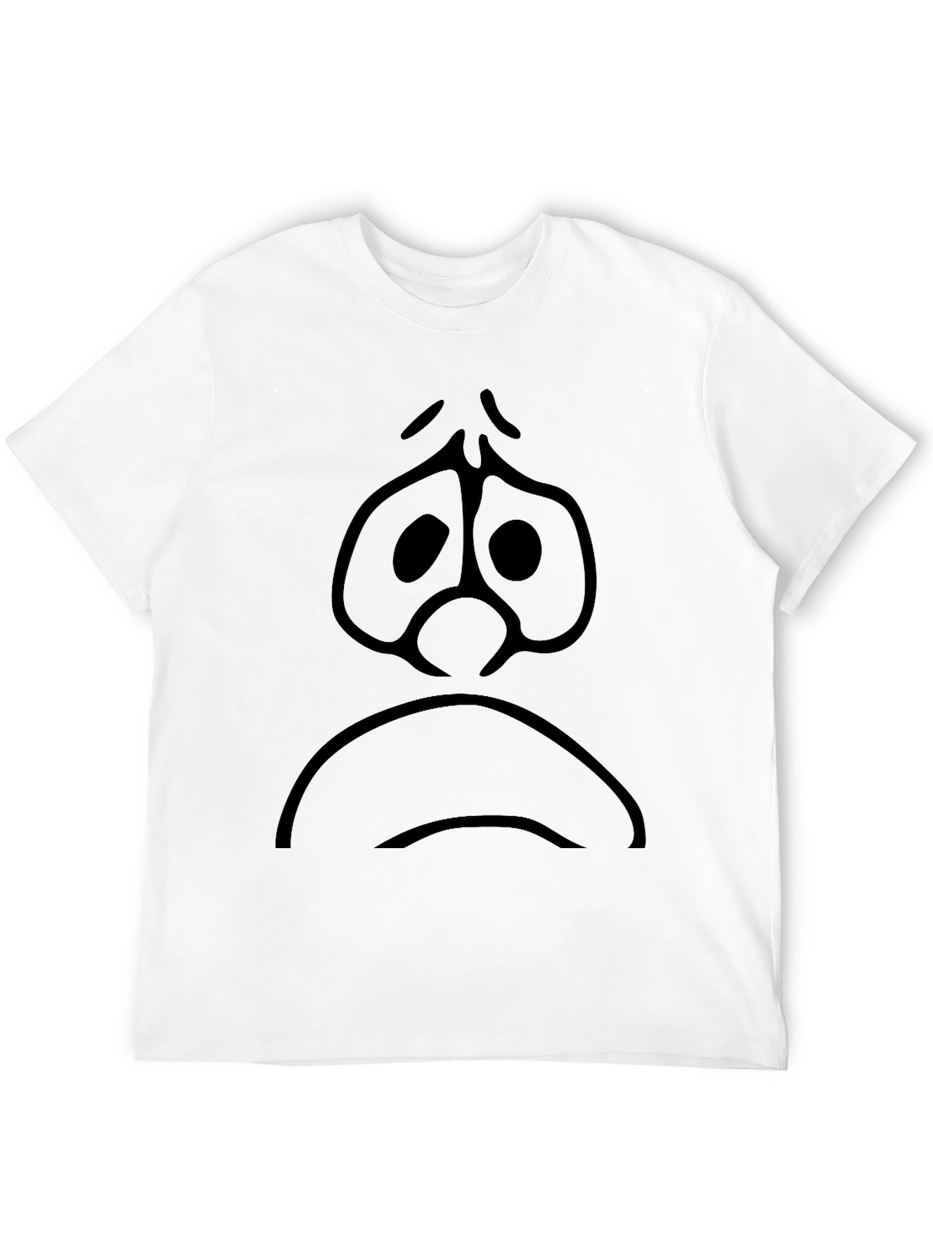Black Sad Face Graphic Tee - Black Cotton Comfort view 12