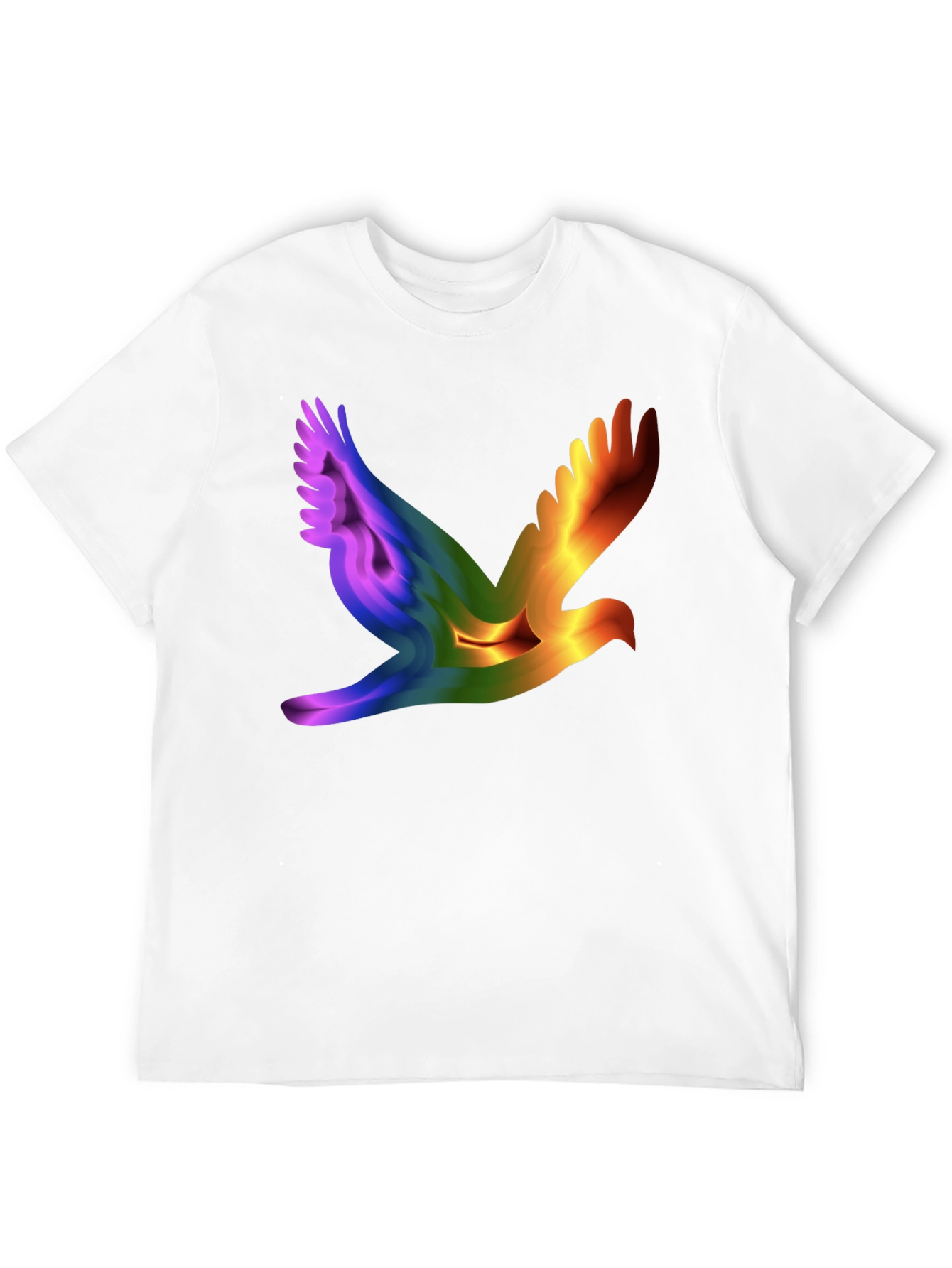 Black Rainbow Dove Graphic Black T-Shirt view 12