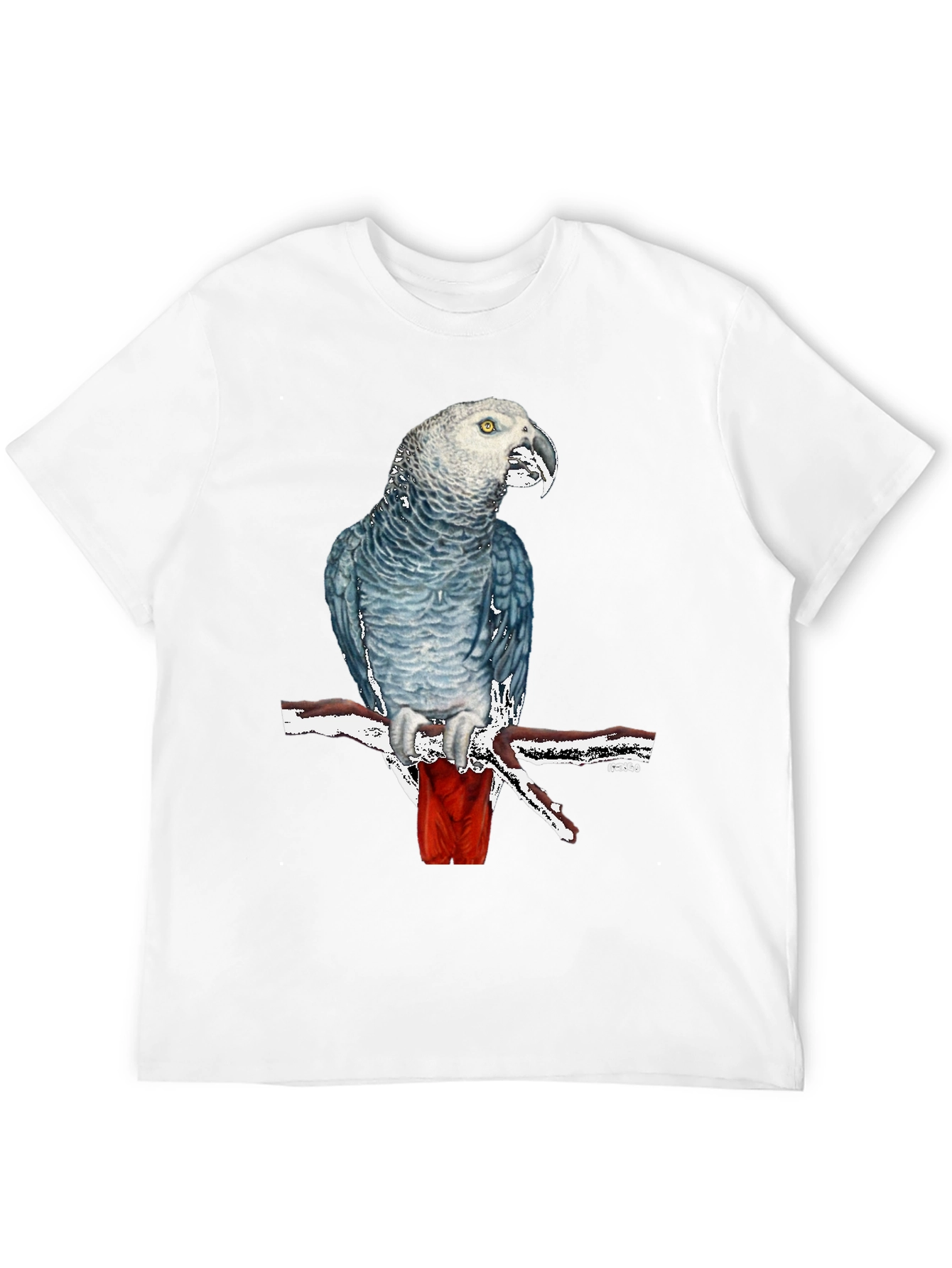 Black African Grey Parrot Graphic T-Shirt - Unisex Black Tee view 12