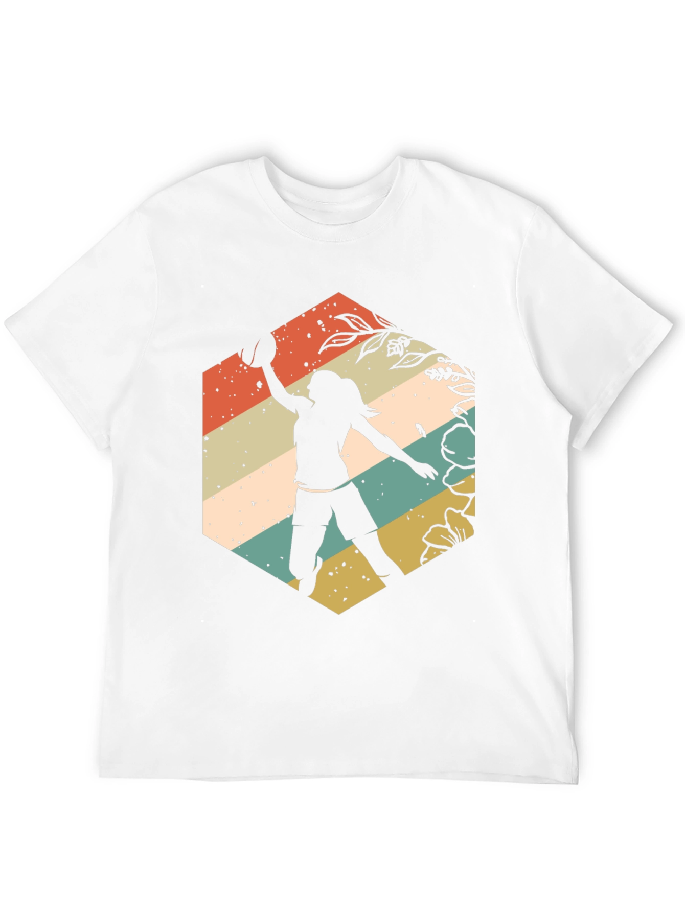 Black Retro Volleyball Player Graphic T-Shirt view 12