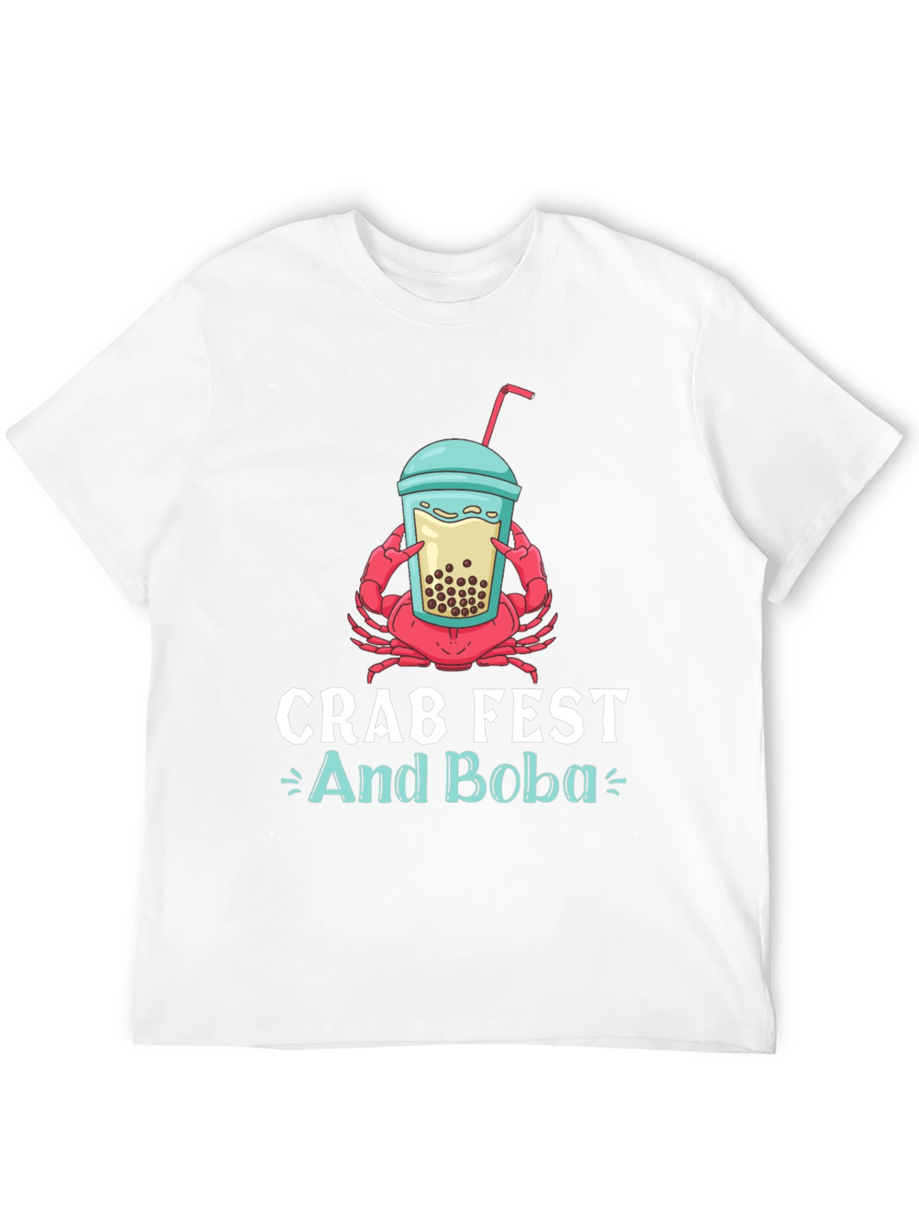 Black Crab Fest and Boba Graphic T-Shirt view 12
