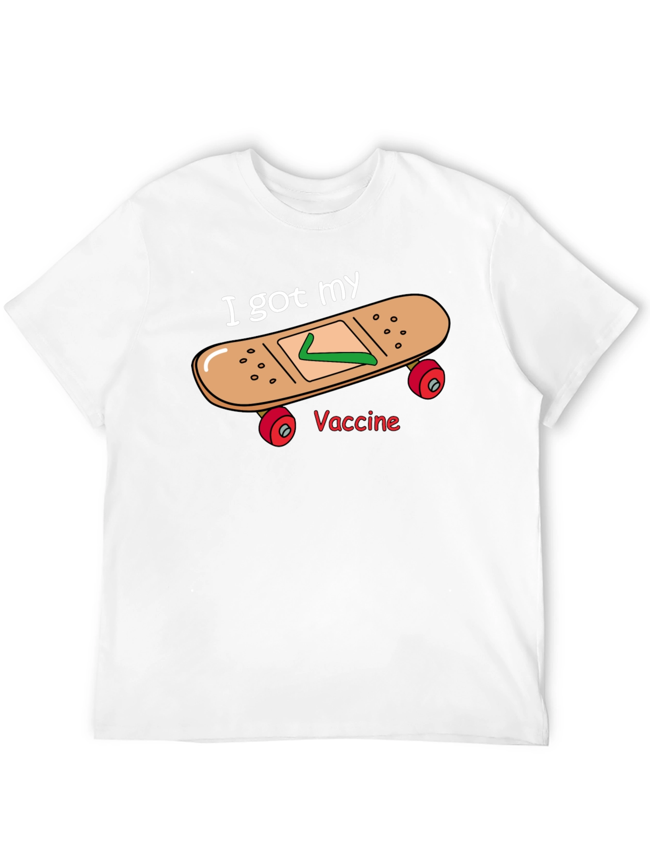 Black I Got My Vaccine Skateboard T-Shirt view 12