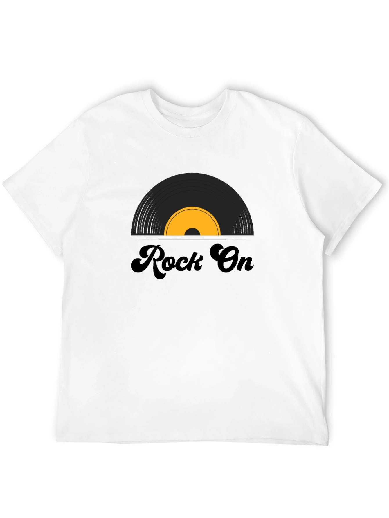 Black Rock On Vinyl Record Graphic Tee - Black view 12