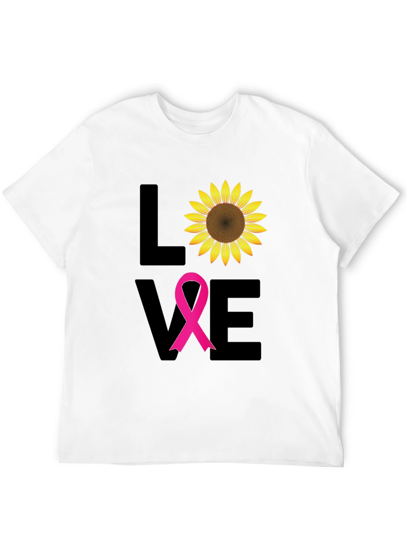Black Love Sunflower Breast Cancer Awareness T-Shirt view 12