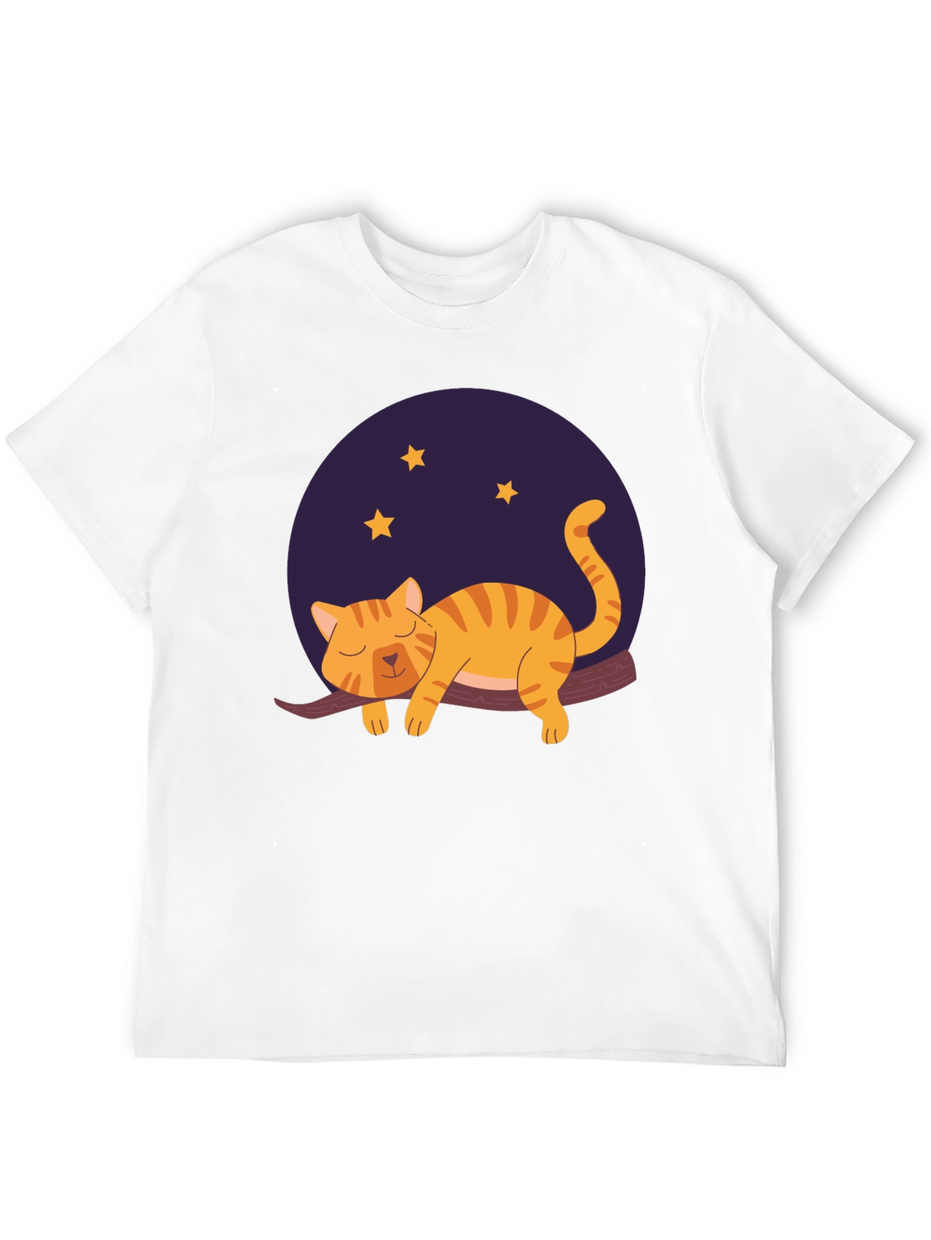 Black Cute Cat Nap T-Shirt - Unisex Black Tee view 12