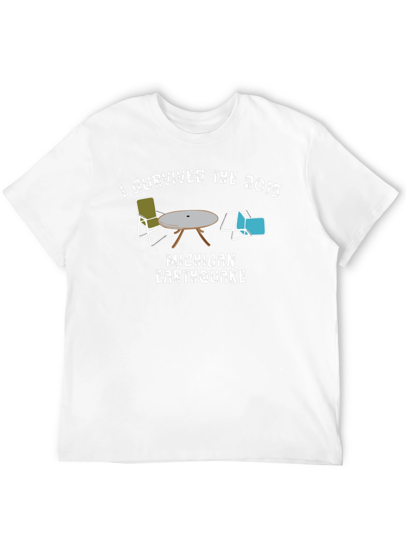 Black I Survived the 2015 Michigan Earthquake T-Shirt view 12