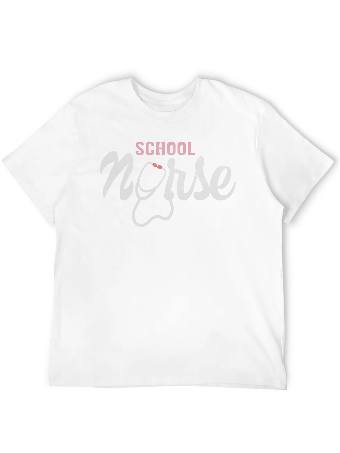 Black School Nurse T-Shirt - Stethoscope Design view 12