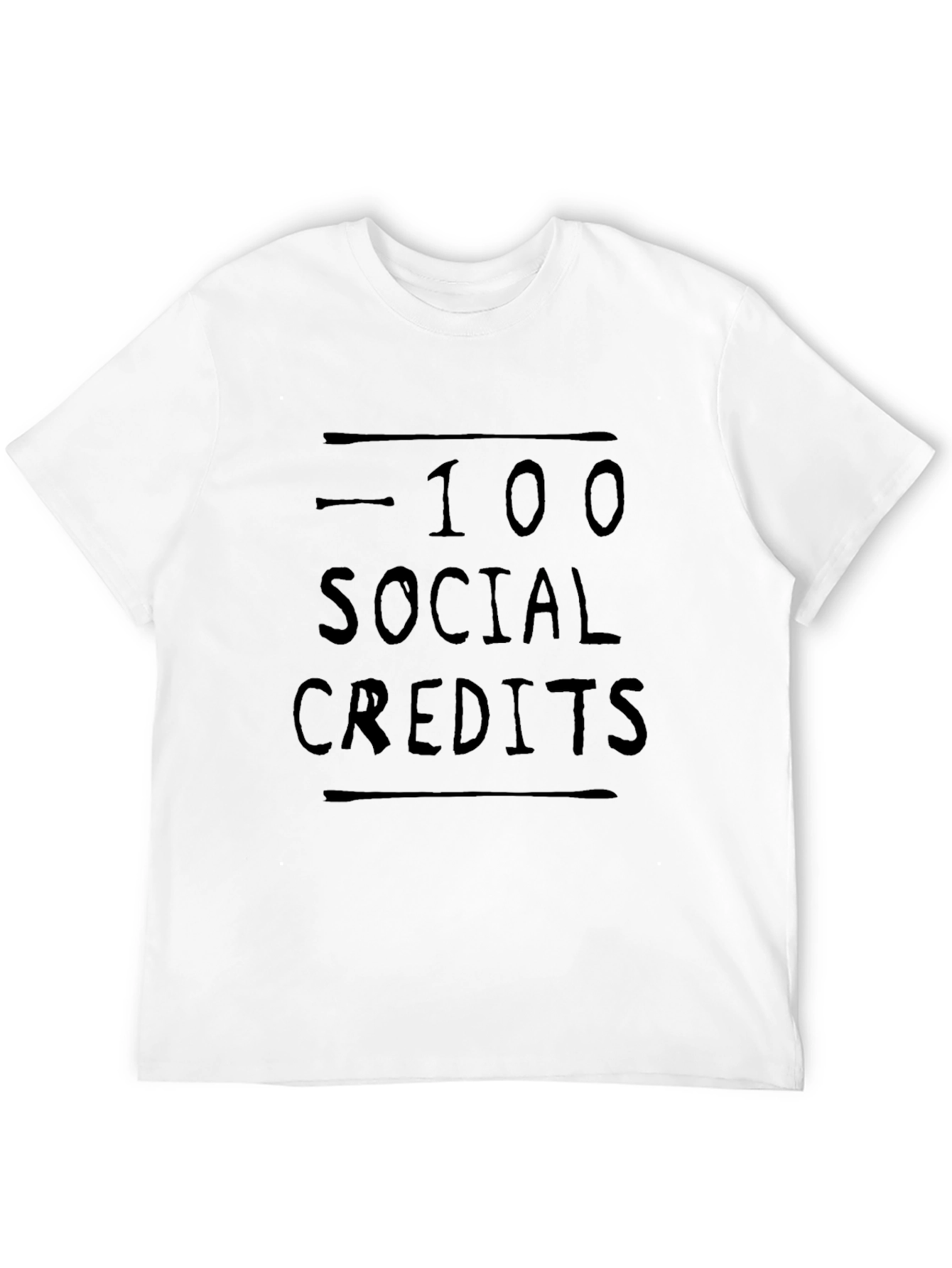 Black -100 Social Credits Graphic T-Shirt view 12