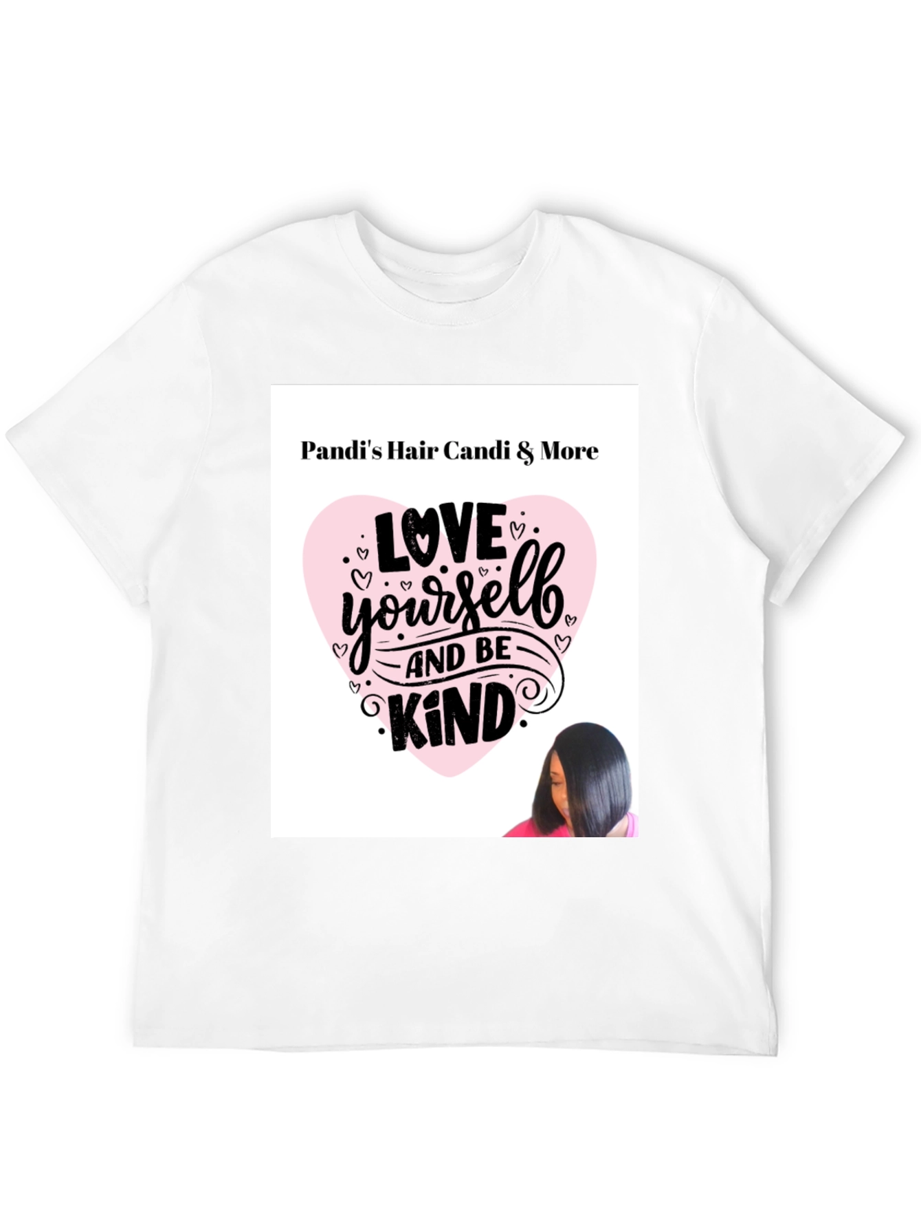 Black Pandi's Hair Candi & More 'Love Yourself and Be Kind' Graphic T-Shirt view 12