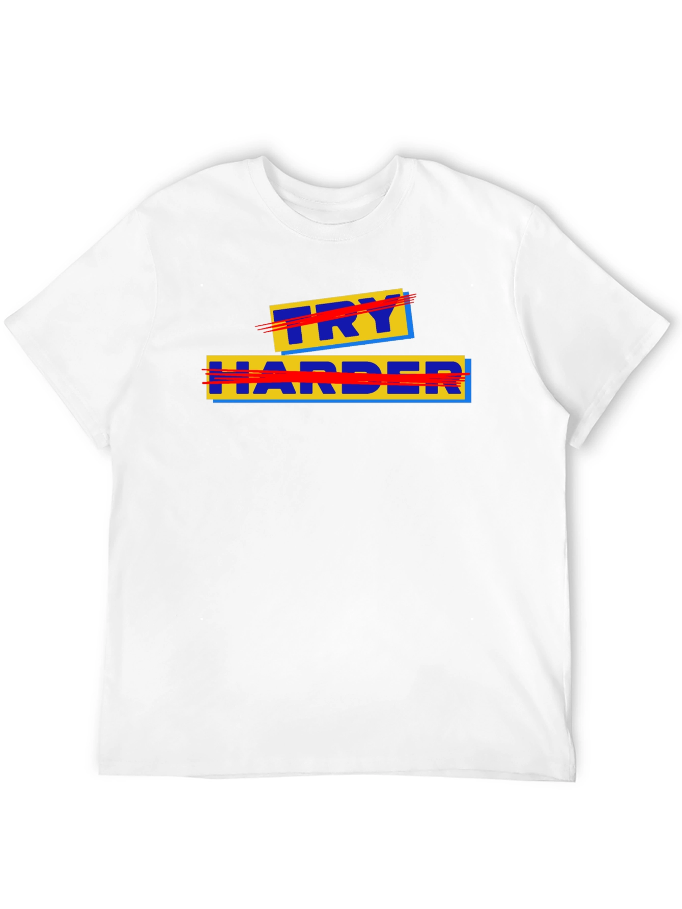 Black Try Harder Graphic Tee - Motivational T-Shirt view 12
