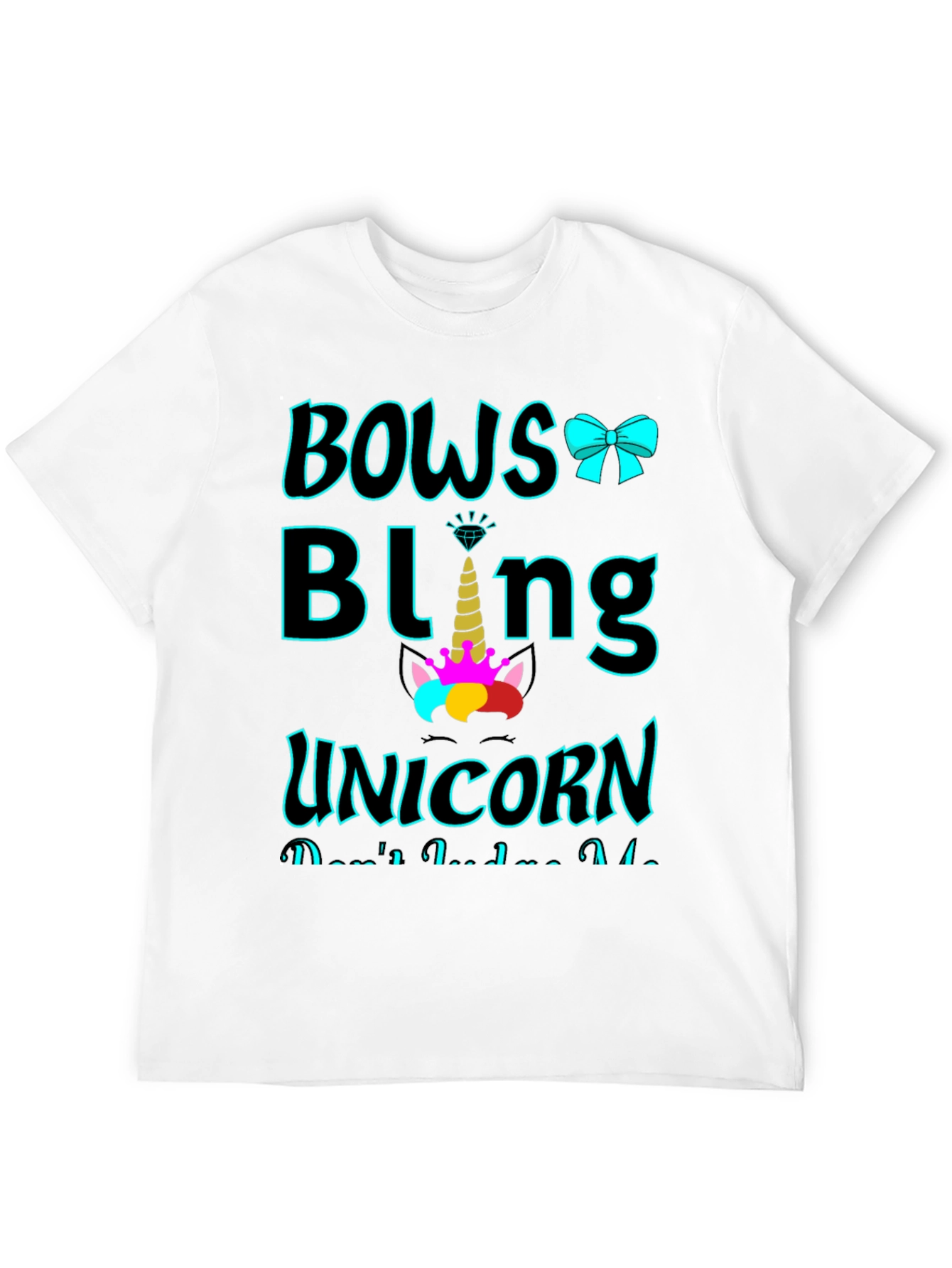 Black Bows Bling Unicorn Graphic Tee view 12