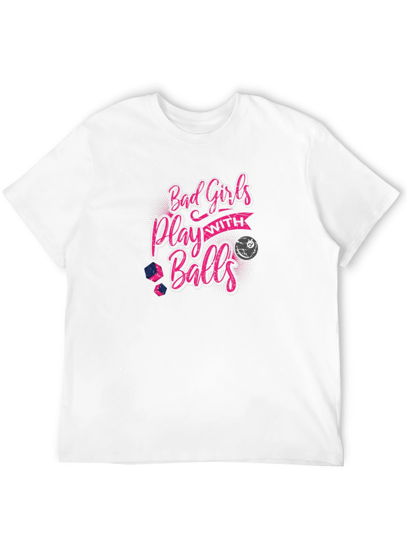 Black Bad Girls Play With Balls Graphic Tee view 12