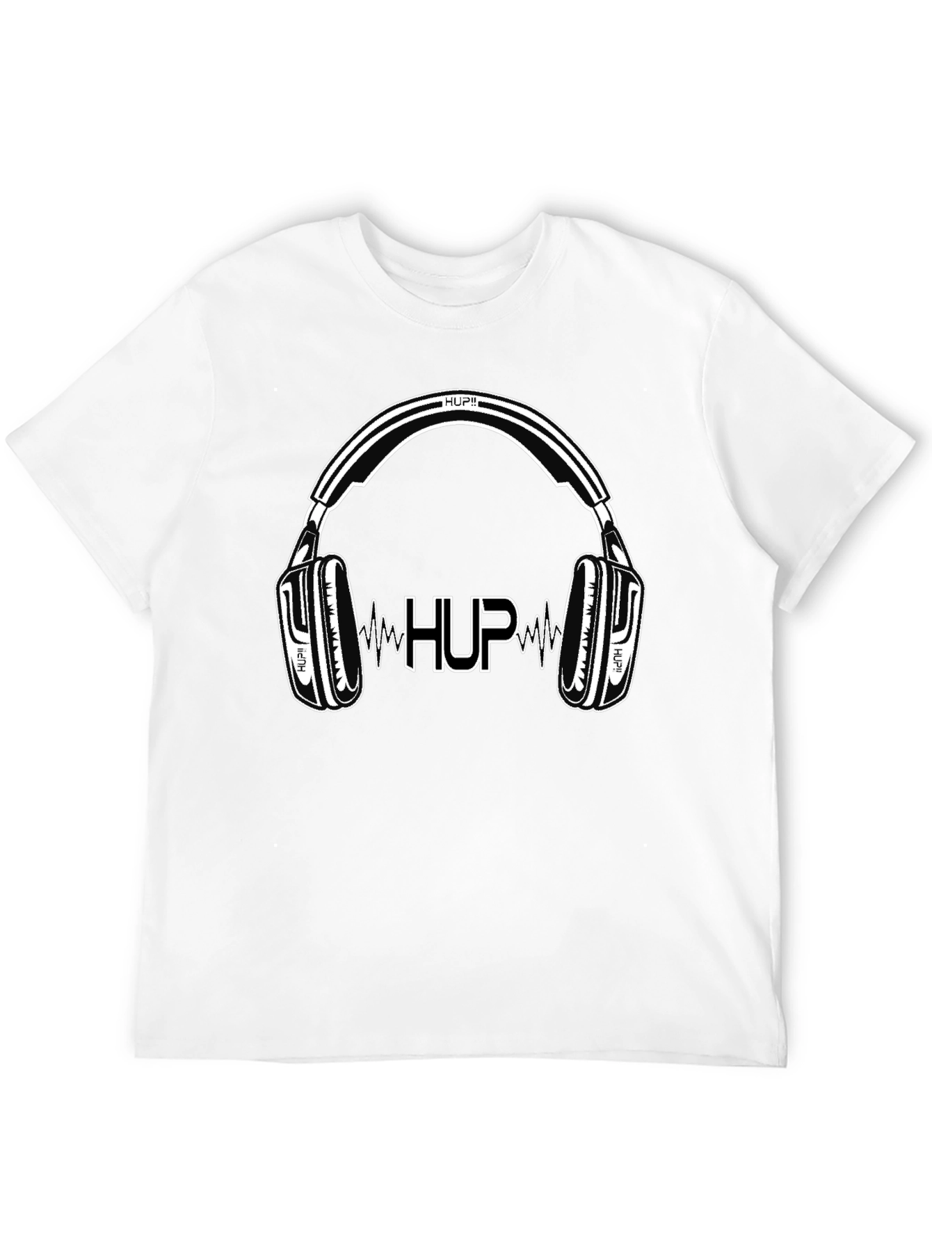 Black HUP Headphones Black Graphic T-Shirt view 12