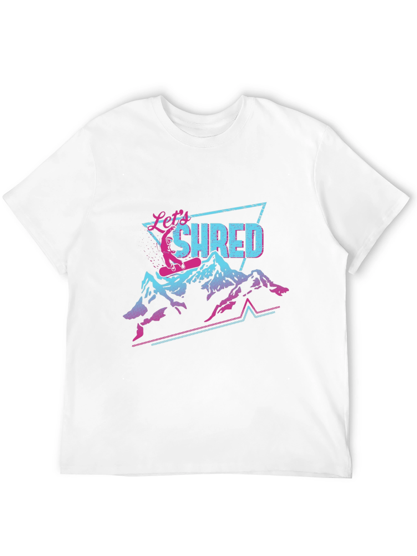 Black Let's Shred T-Shirt Retro Snowboard Design view 12