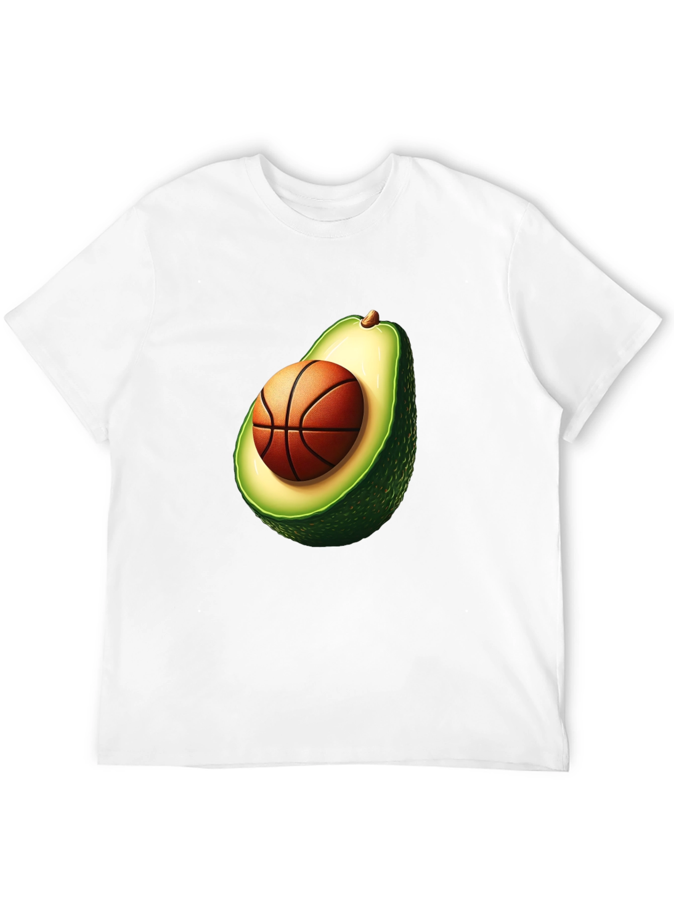 Black Avocado Basketball Graphic Tee - Unique Men's T-Shirt view 12