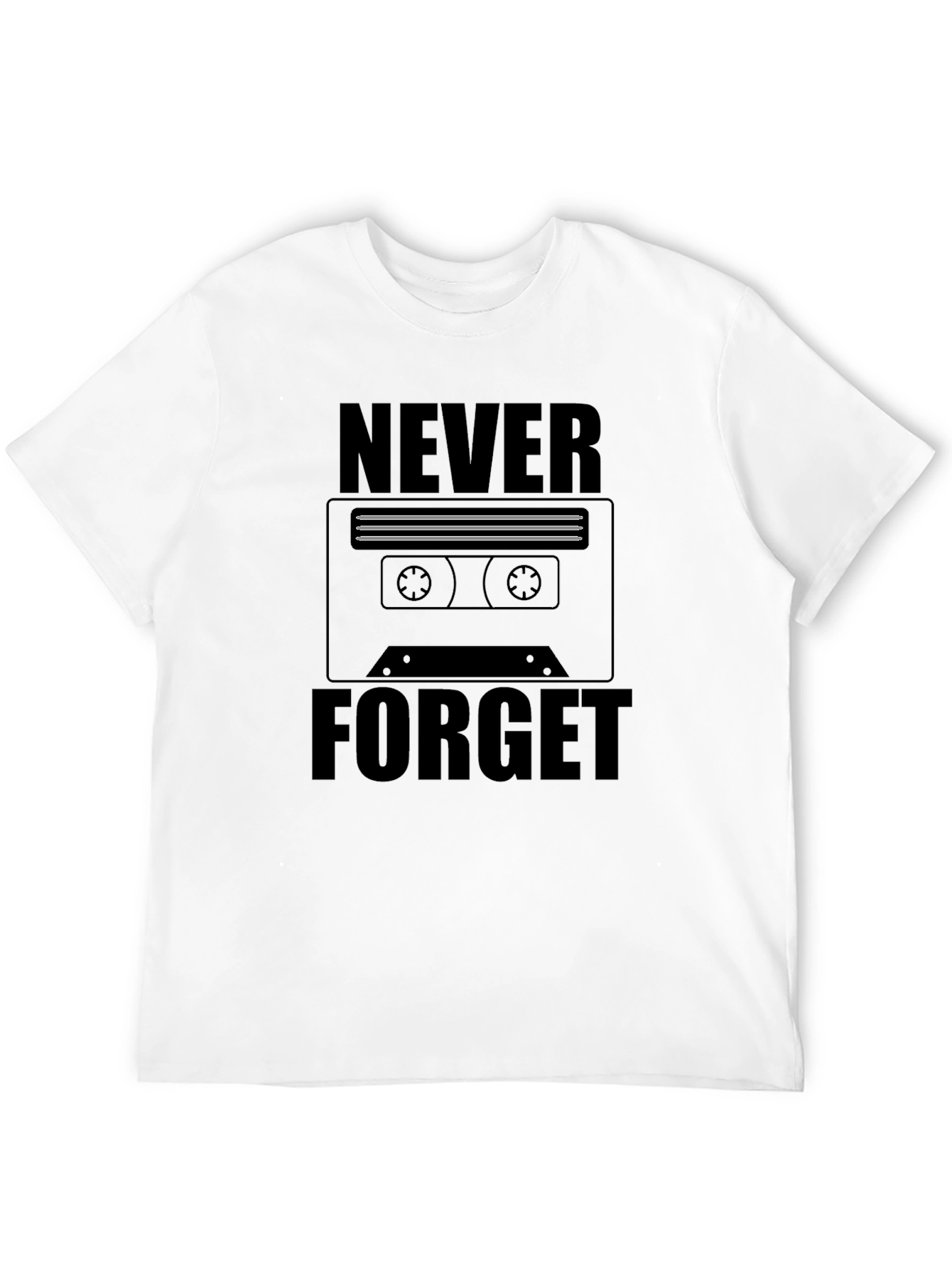 Black Retro Cassette Tape T-Shirt - Never Forget view 12