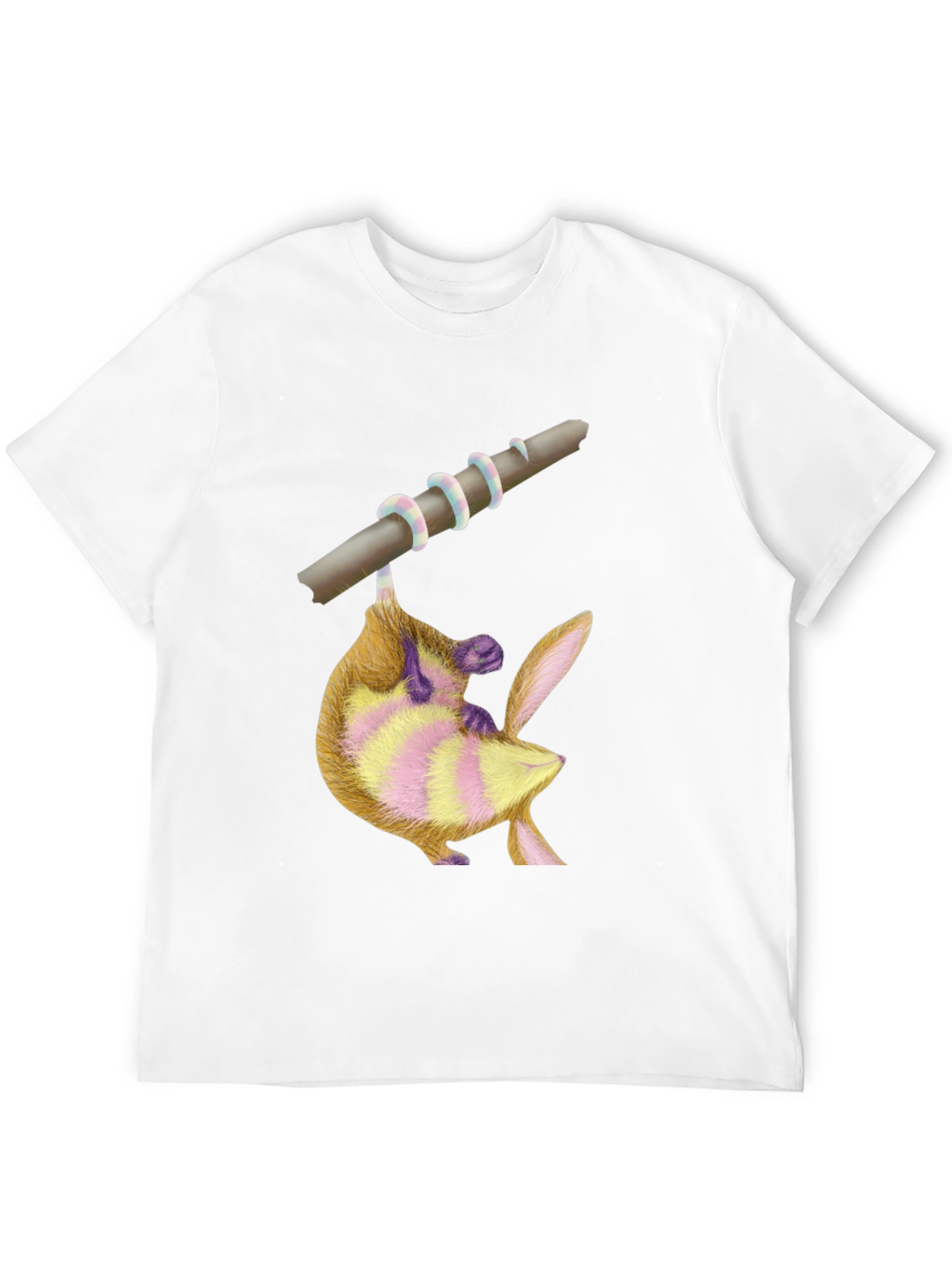 Black Cute Possum on Branch Graphic Tee view 12