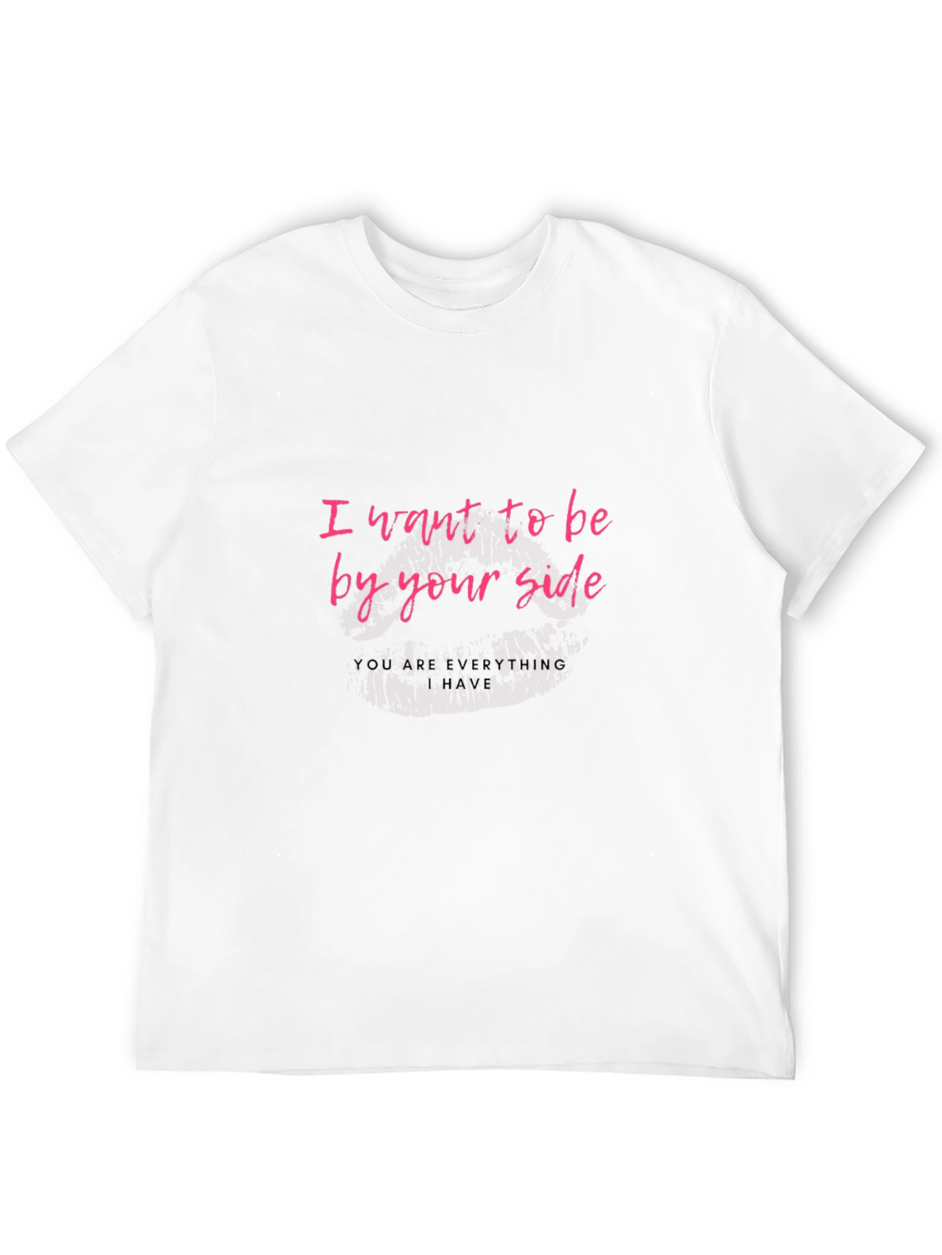 Black Romantic Statement T-Shirt - "I Want To Be By Your Side" view 12