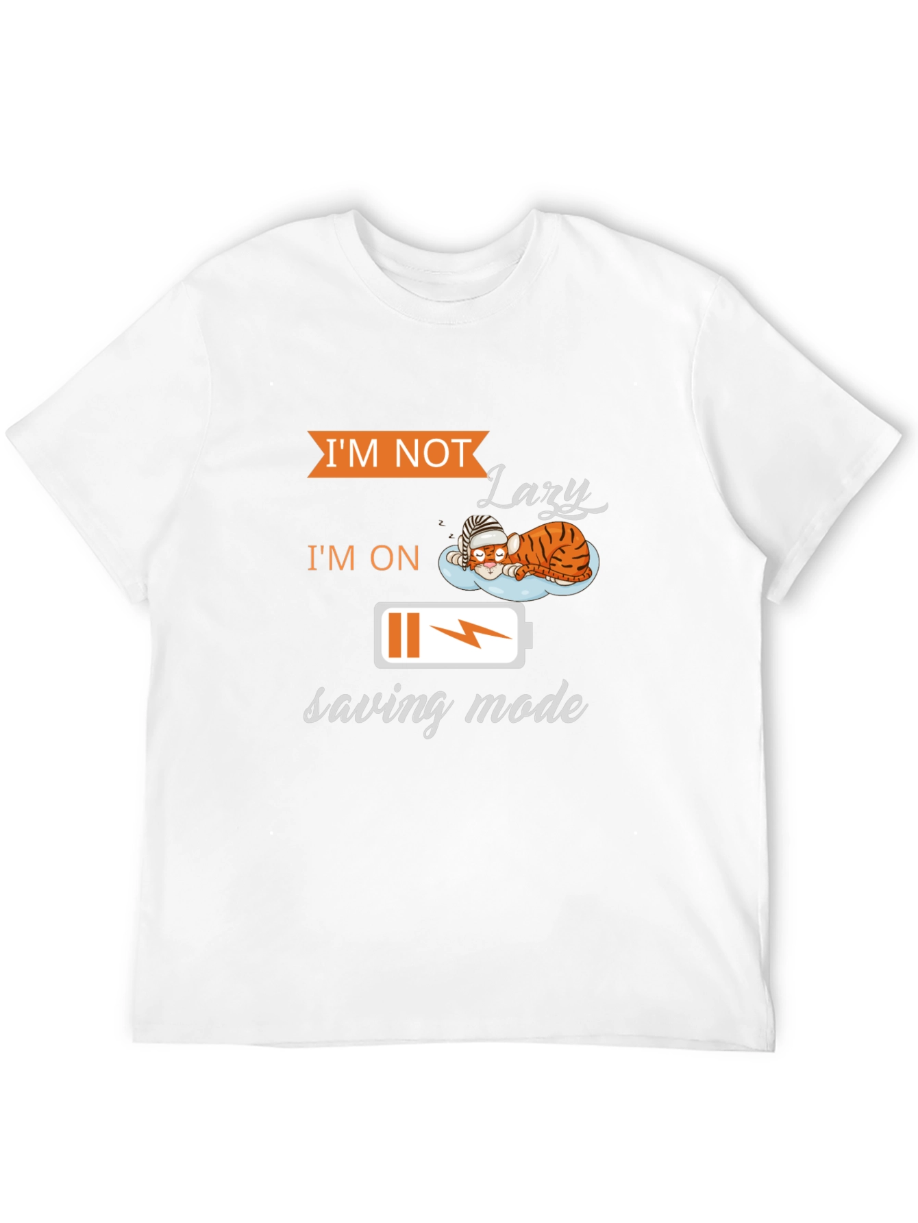 Black Lazy Saving Mode T-Shirt - Funny Graphic Tee view 12