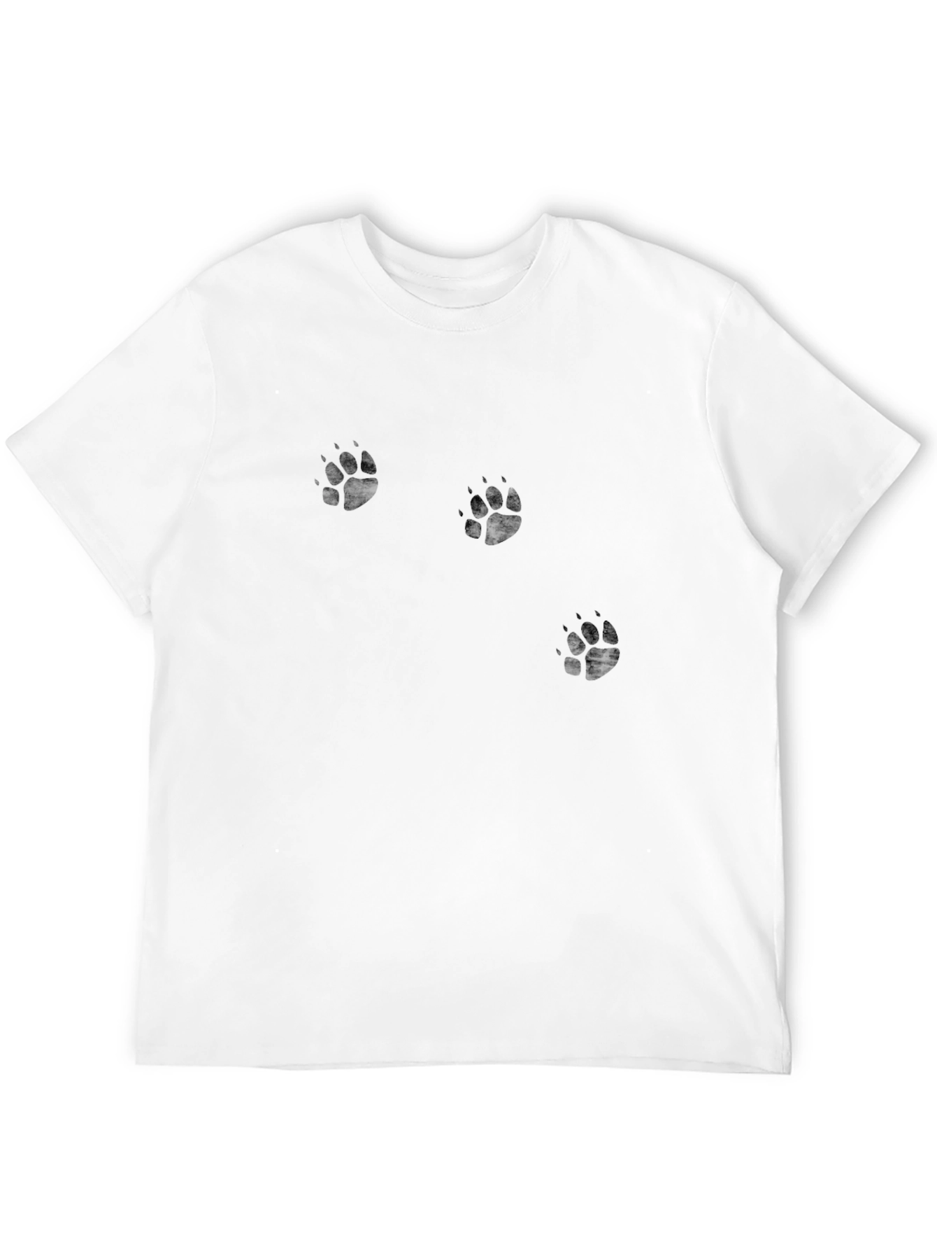 Black Men's Black Paw Print T-Shirt view 12