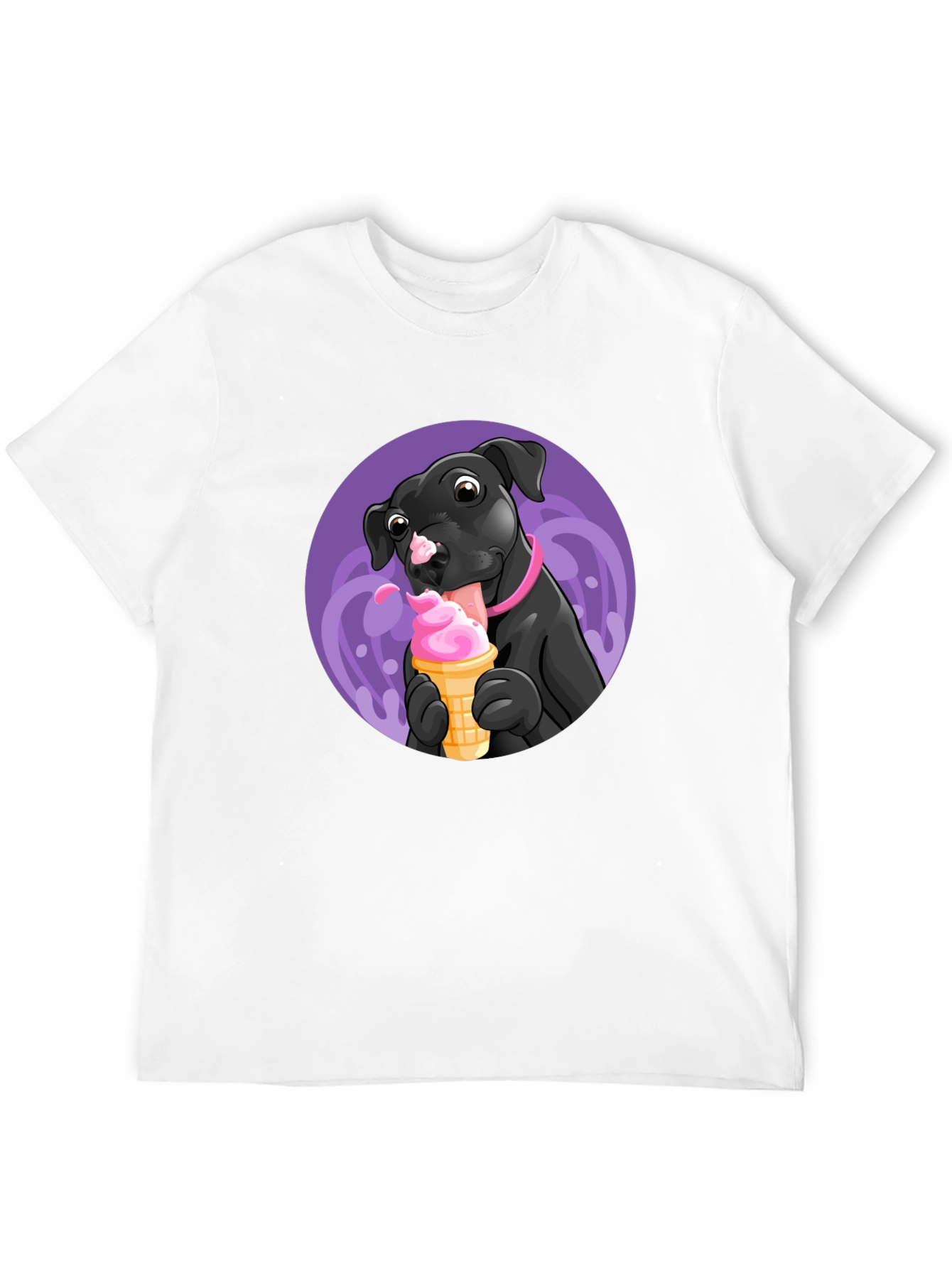 Black Dog Eating Ice Cream Graphic Tee - Black view 12