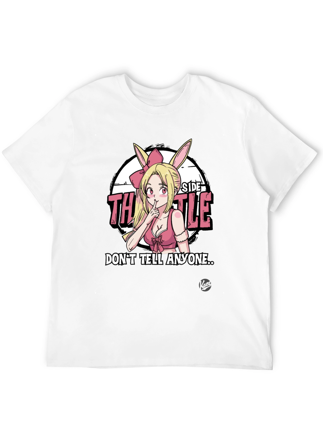 Black Anime Bunny Girl Graphic Tee - "Don't Tell Anyone..." view 12