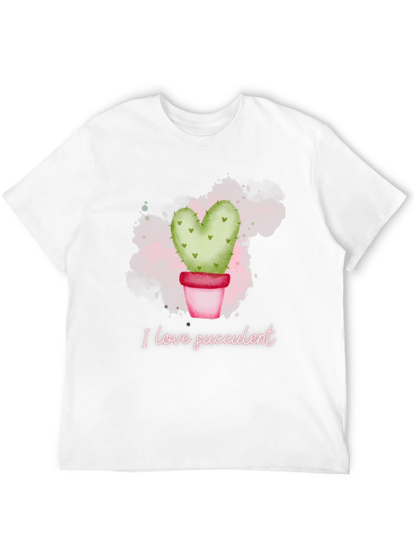 Black I Love Succulent T-Shirt - Heart Cactus view 12