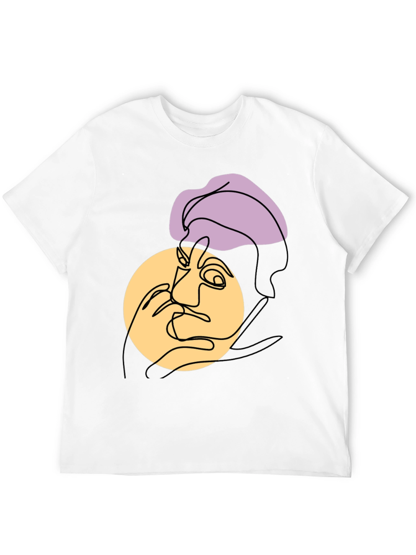 Black Abstract Face Graphic Tee view 12