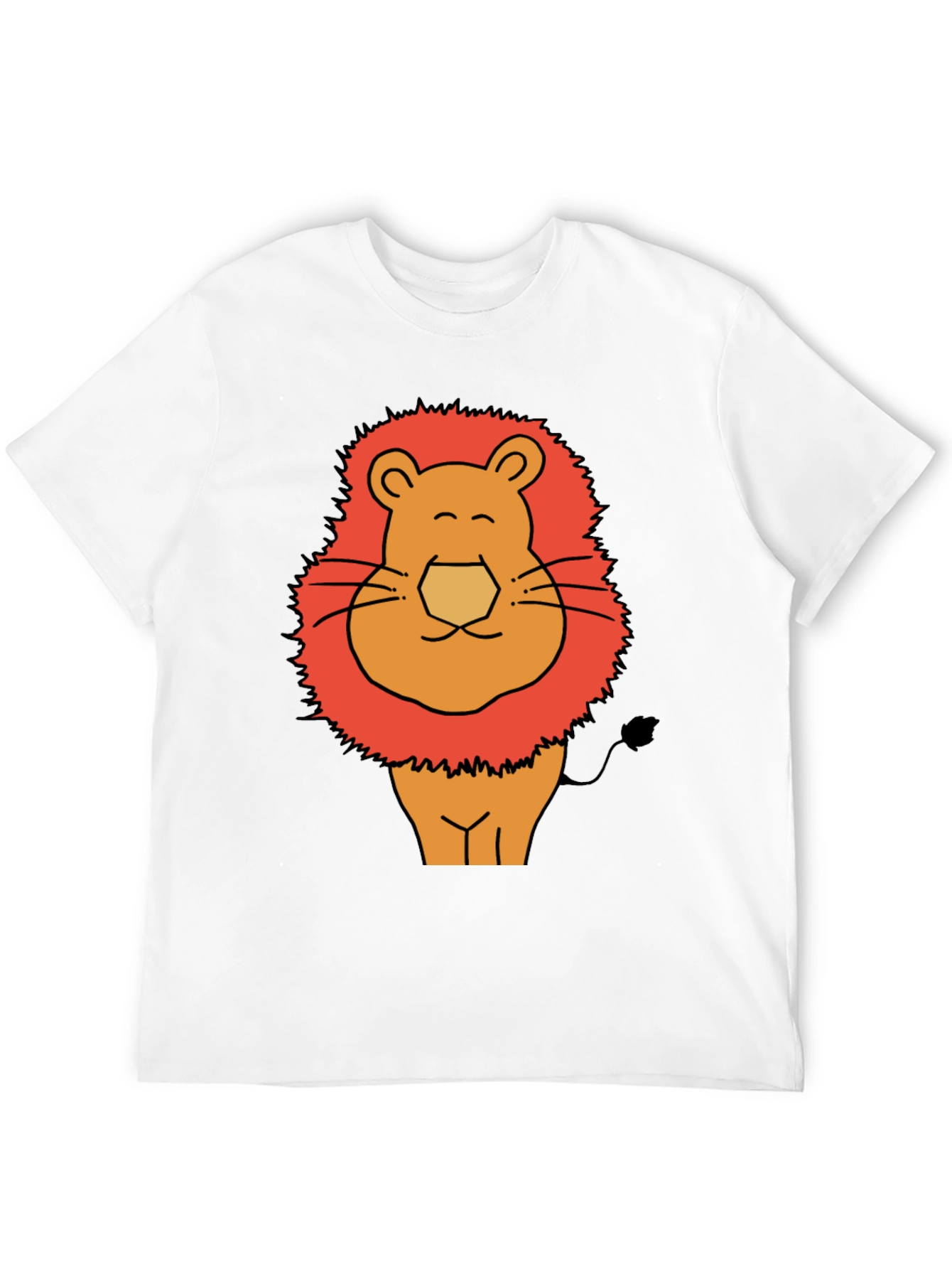 Black Funny Lion Graphic Tee - Men's Black T-Shirt view 12