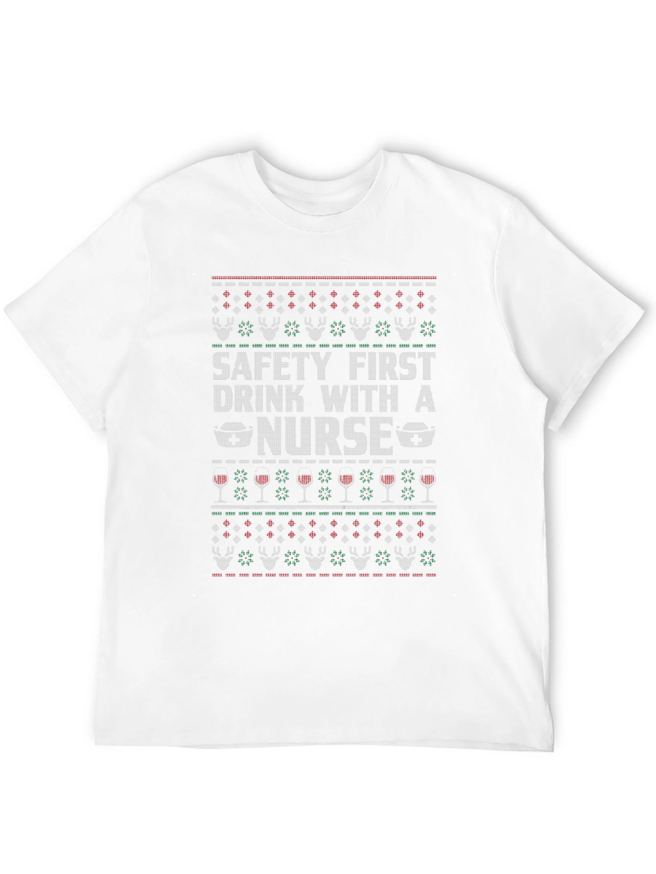 Black Funny Nurse Ugly Christmas Sweater T-Shirt view 12