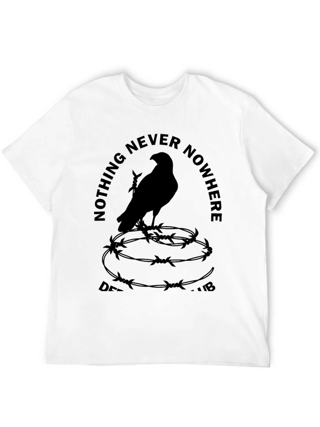 Black Nothing Never Nowhere Black Graphic T-Shirt view 12